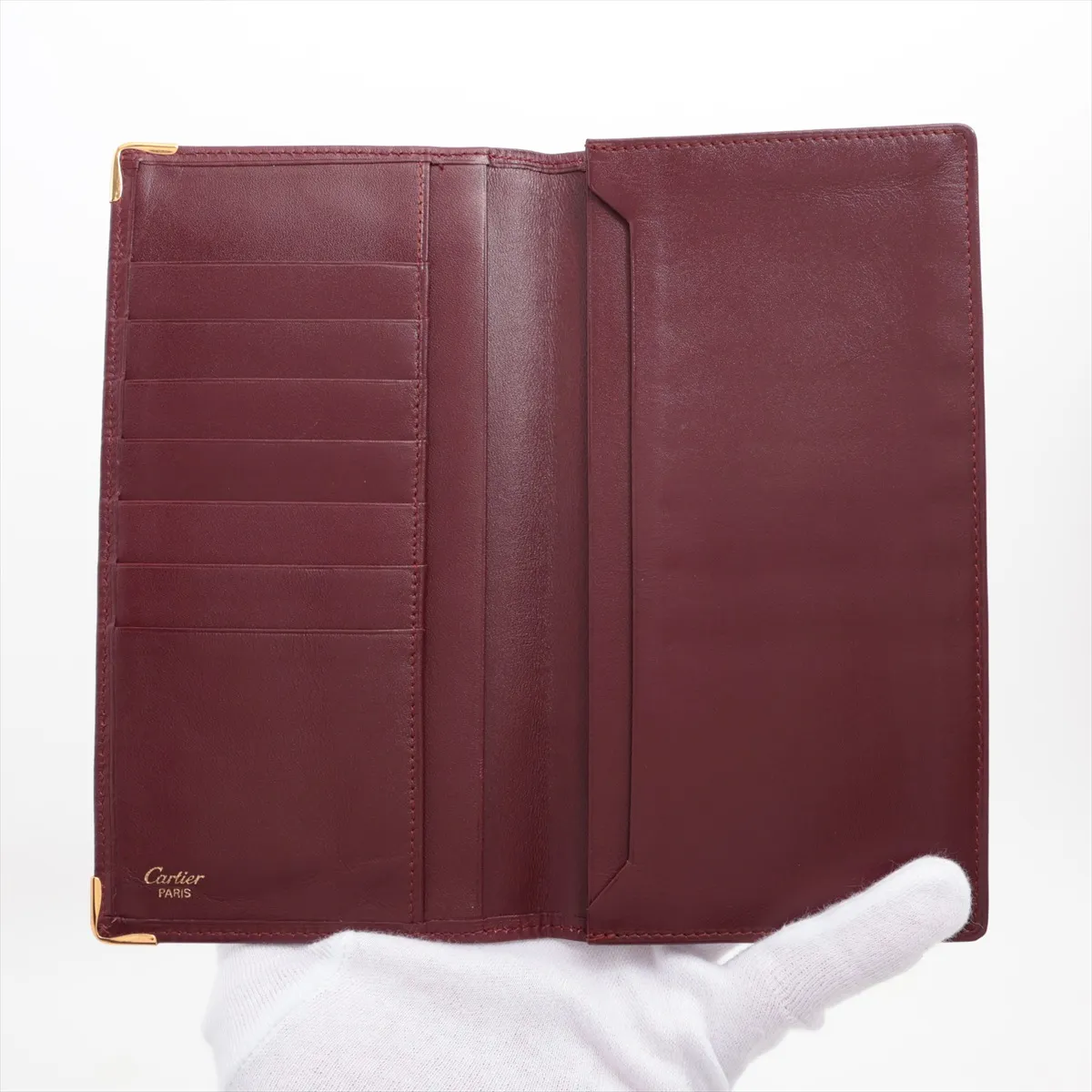 Must Line Leather Long Wallet, Bordeaux — view 3