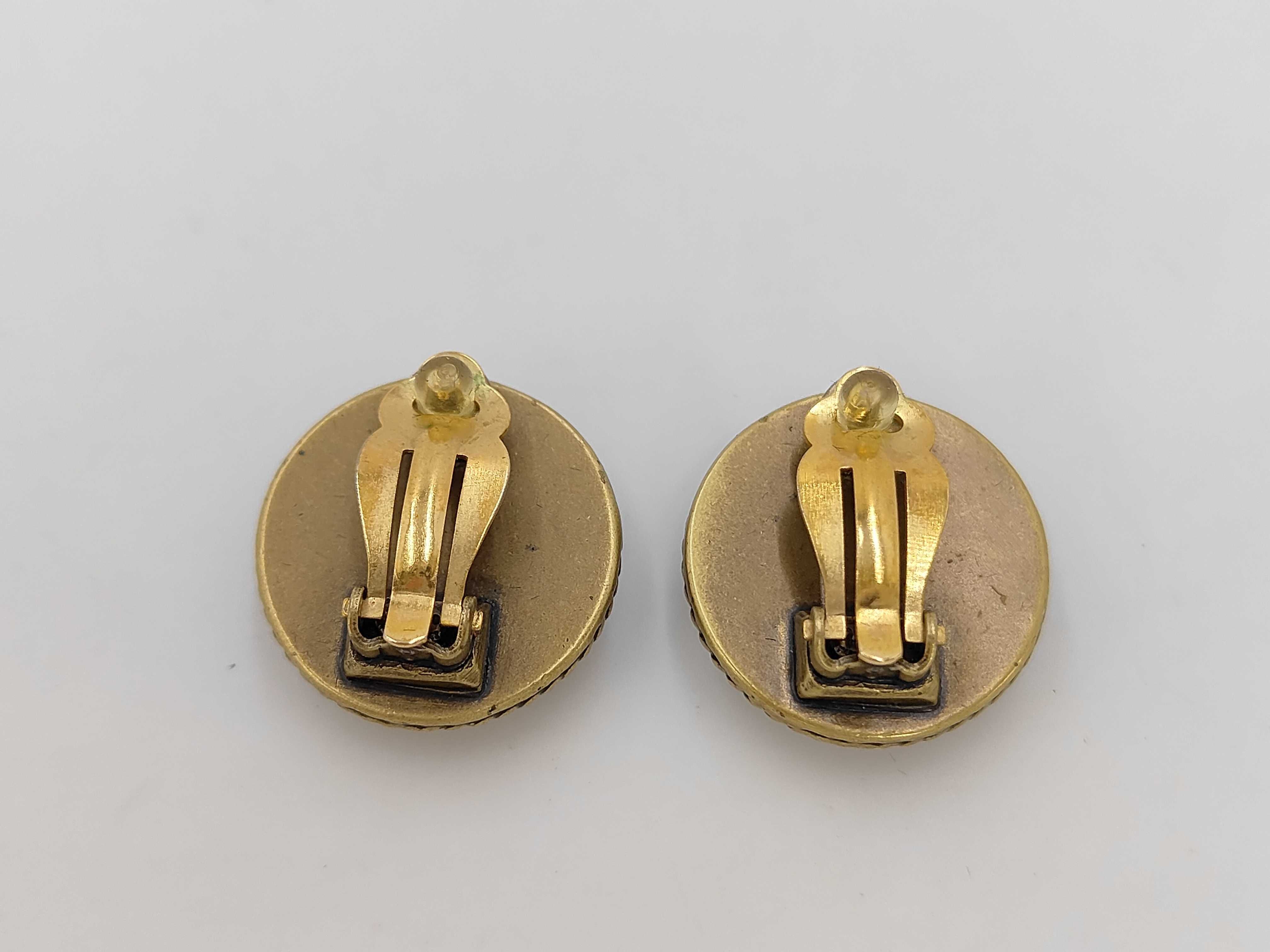 Black Gold Plated Plastic Coco Mark Earrings (with comments) — view 2