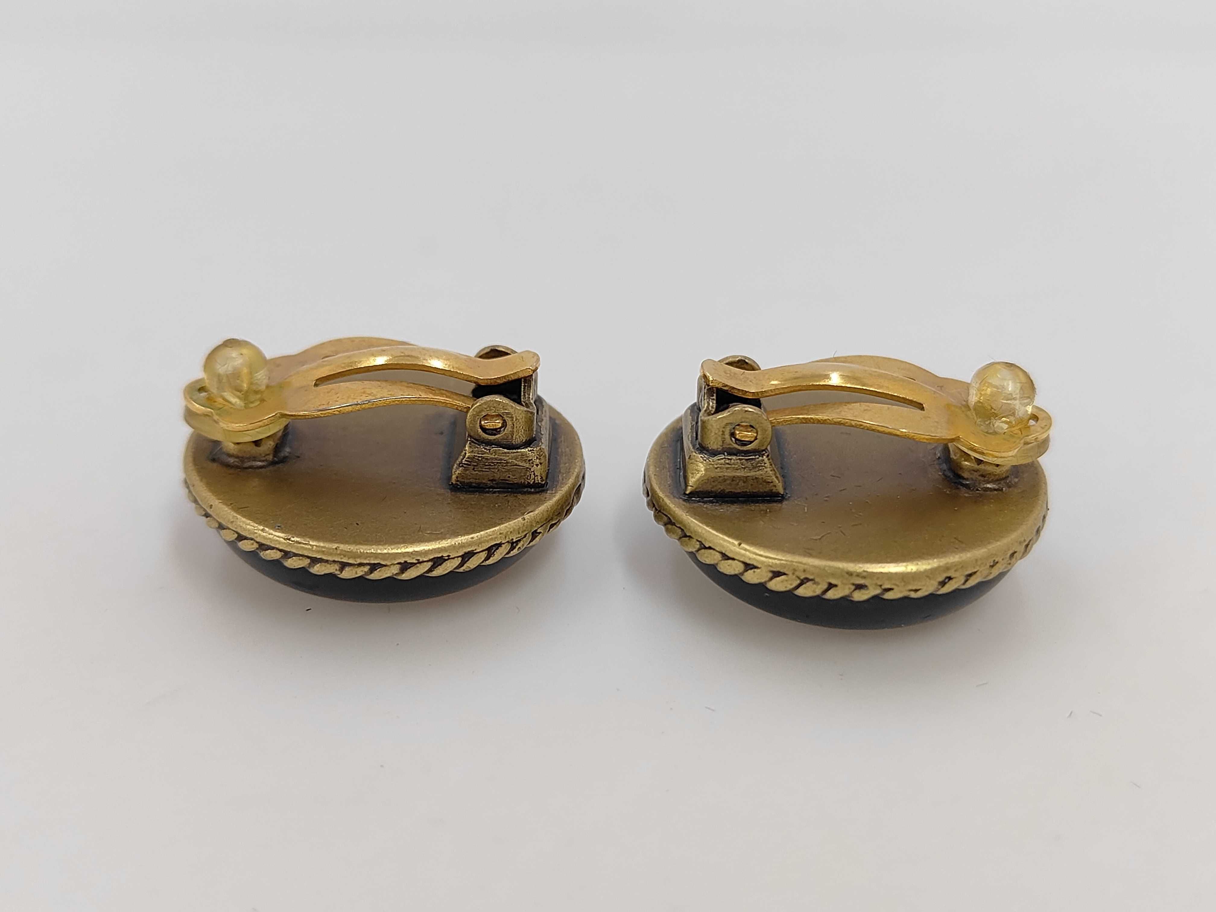 Black Gold Plated Plastic Coco Mark Earrings (with comments) — view 3