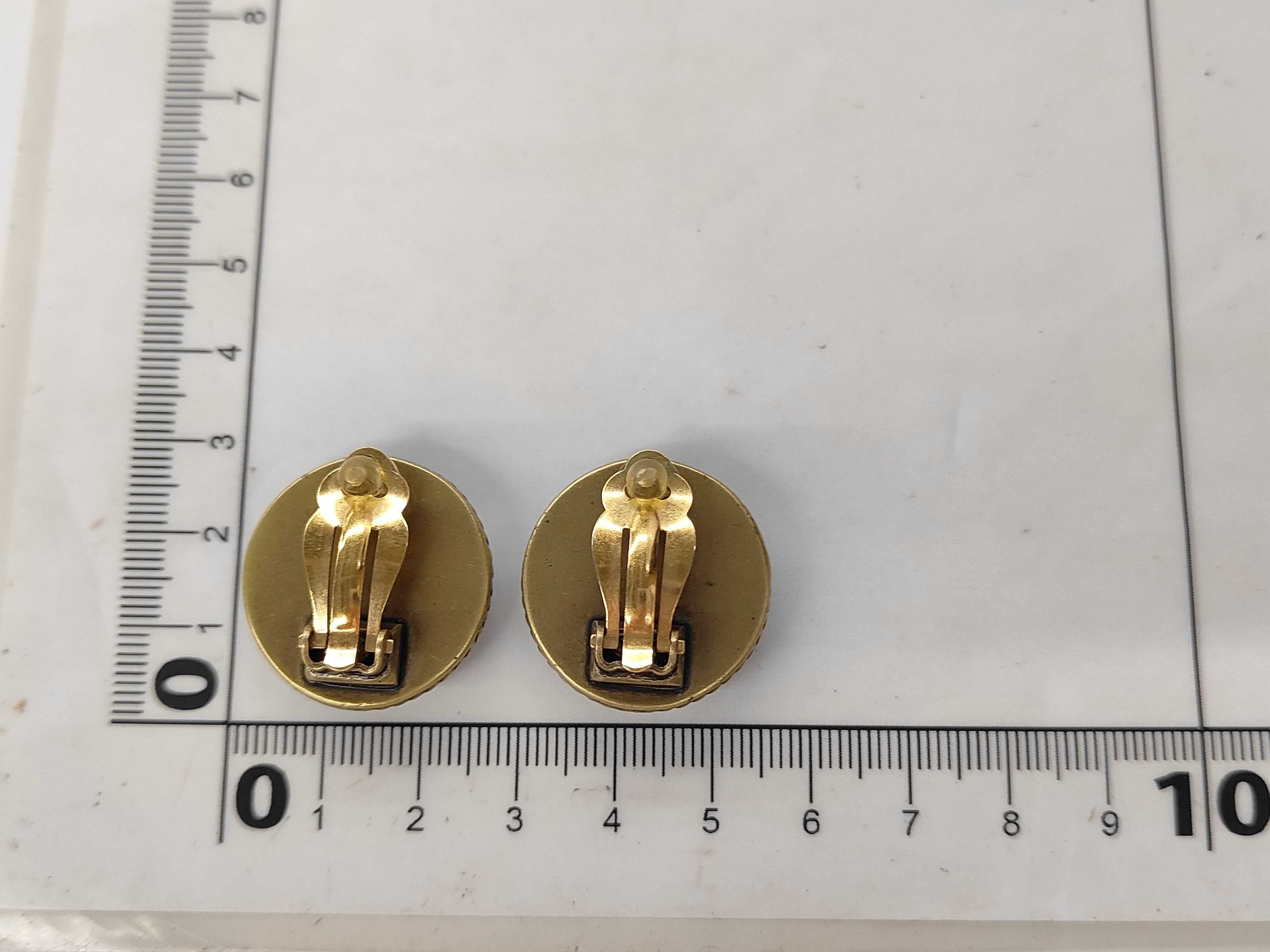 Black Gold Plated Plastic Coco Mark Earrings (with comments) — view 6