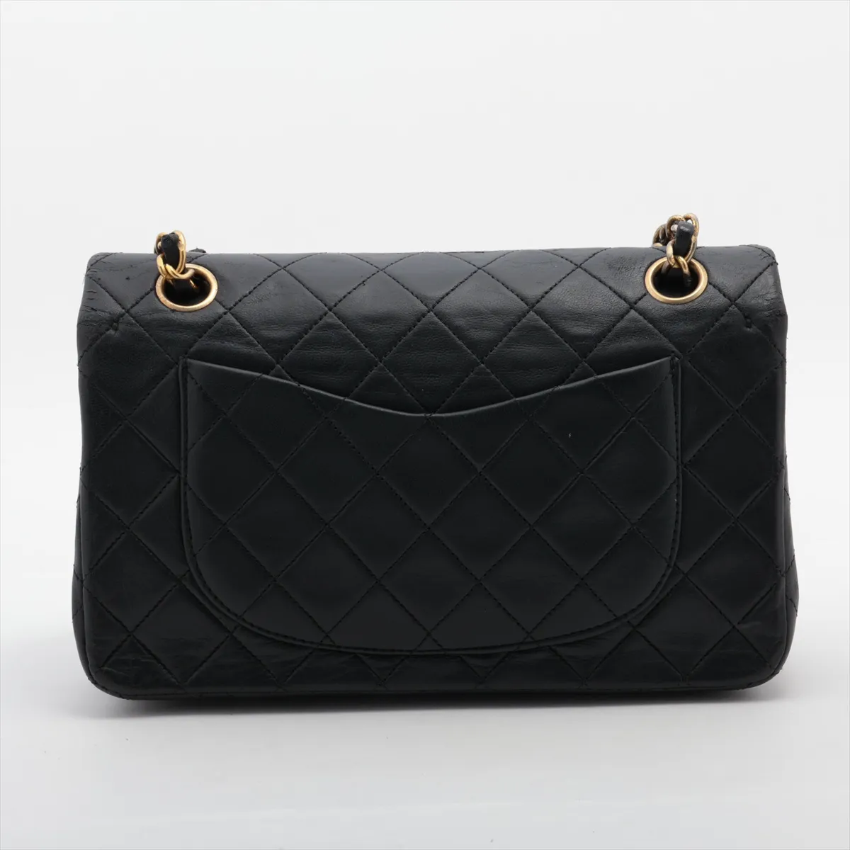 Matelasse 23 Small Lambskin Double Flap Double Chain Bag Black Gold Hardware 1432392 No. 1 A01113 — view 2