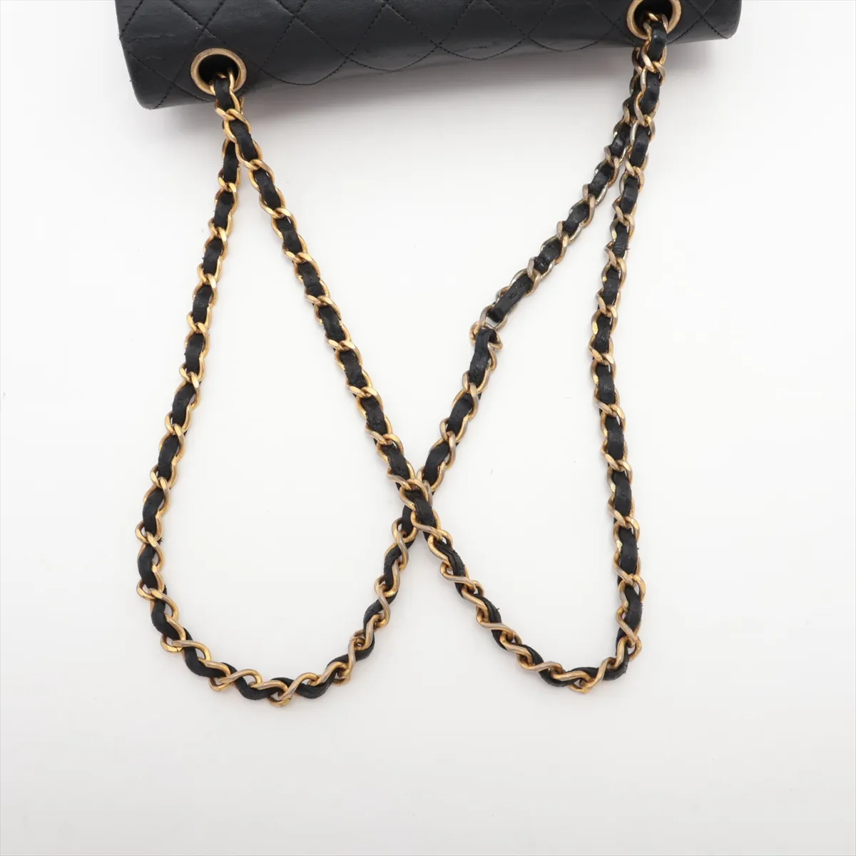 Matelasse 23 Small Lambskin Double Flap Double Chain Bag Black Gold Hardware 1432392 No. 1 A01113 — view 5