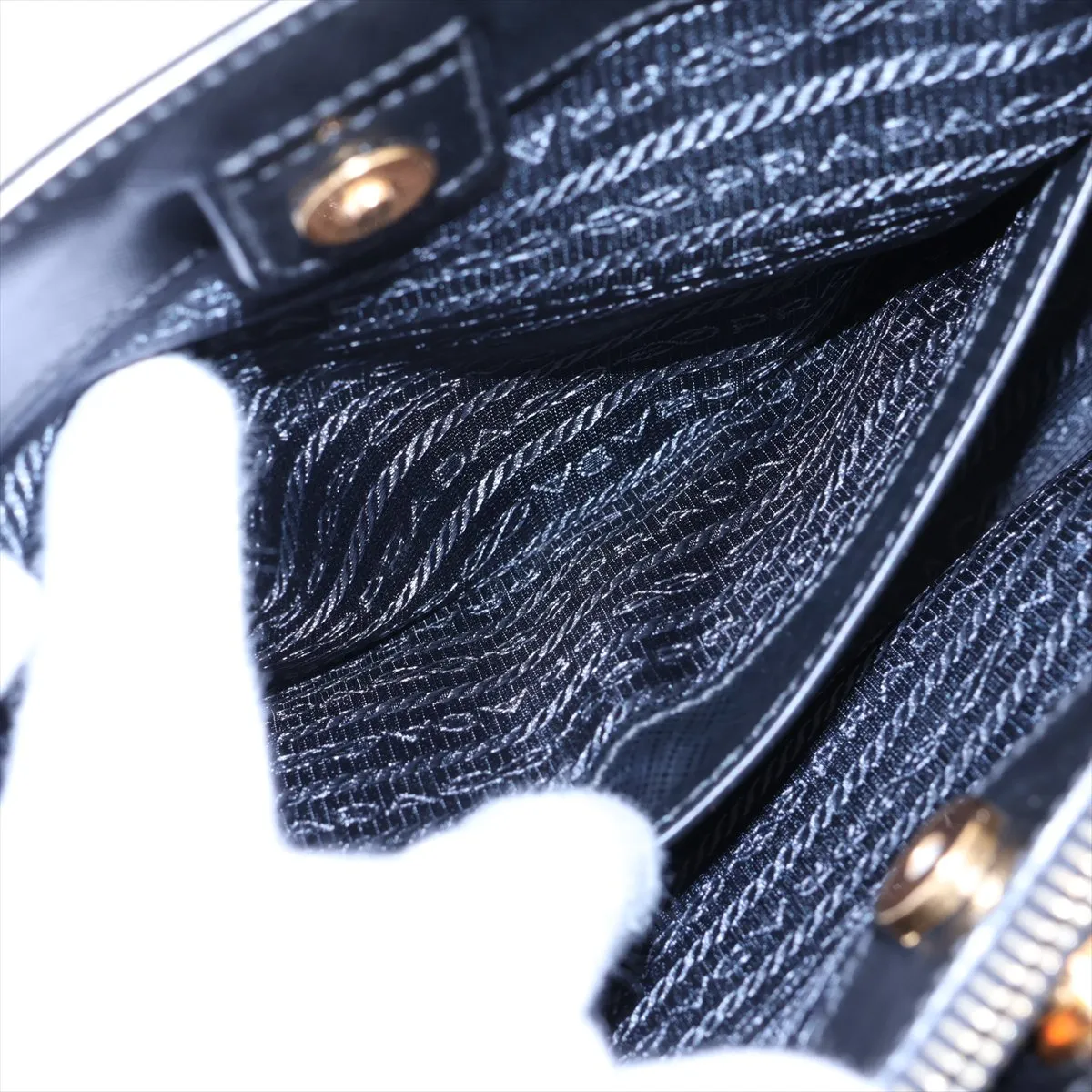 Saffiano Galleria Leather 2-Way Handbag, Black — view 12