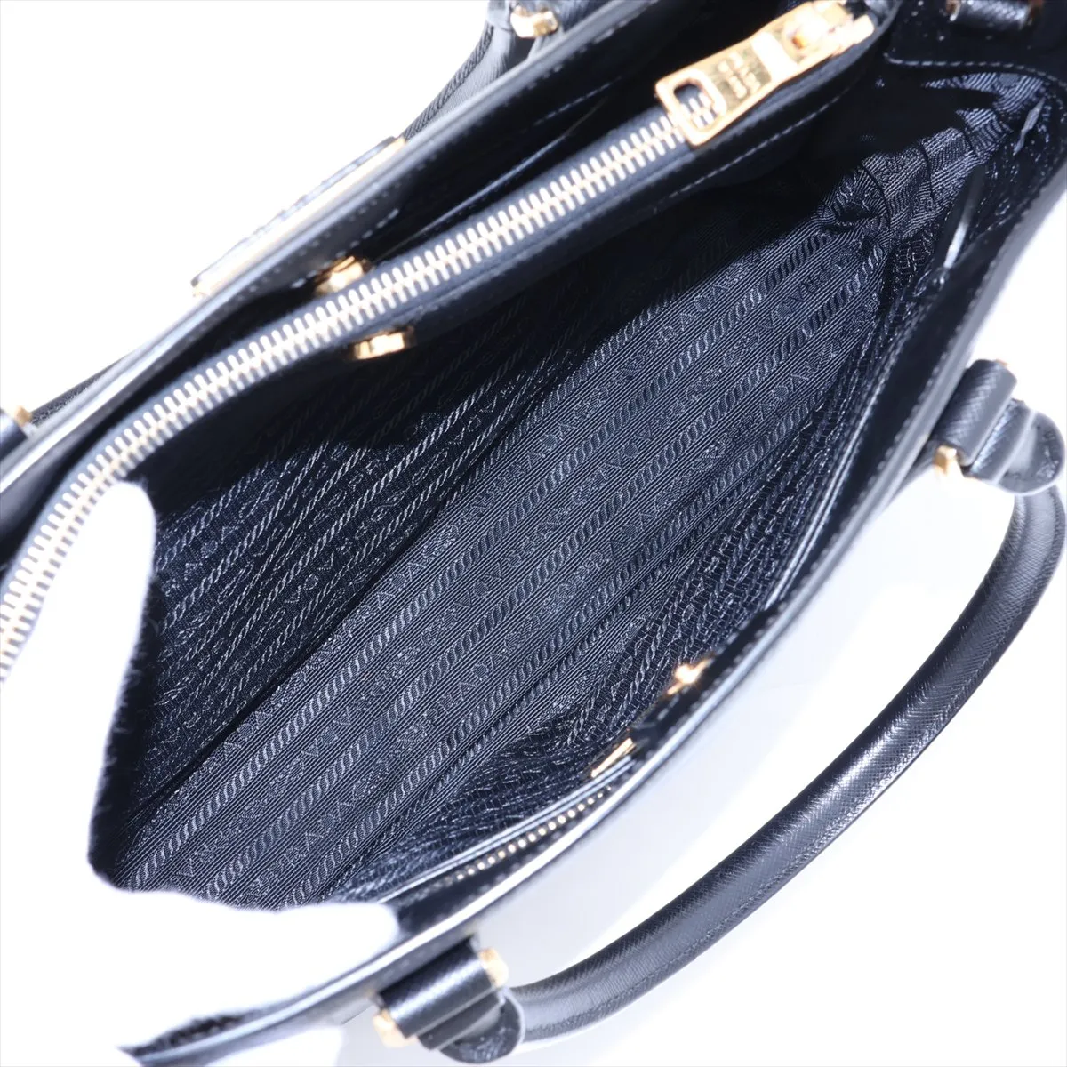 Saffiano Galleria Leather 2-Way Handbag, Black — view 8