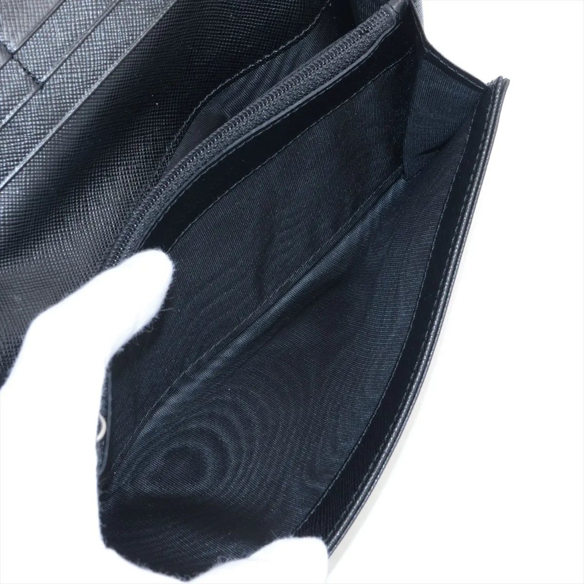 Tessuto M201 Nylon Long Wallet, Black — view 5