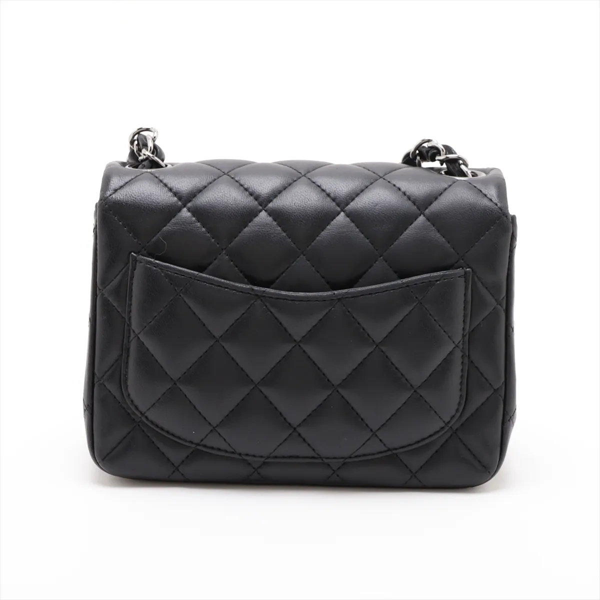 Mini Matelassé 17 Lambskin Single Flap Single Chain Bag, Black with Silver Hardware, 23243691, Serial Number , A35200 — view 2