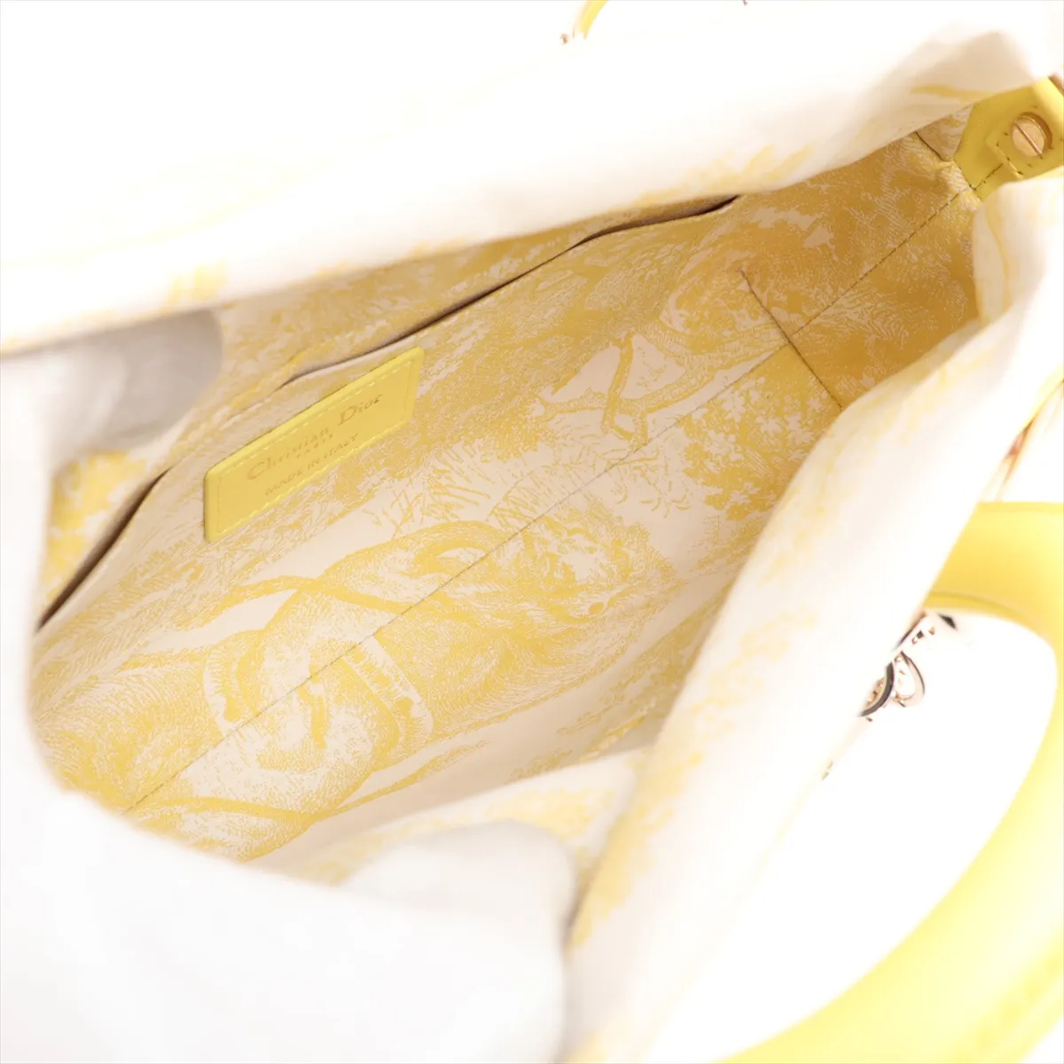Lady Dior Wicker Rattan x Leather 2-Way Handbag Beige x Yellow Lucky Star — view 8