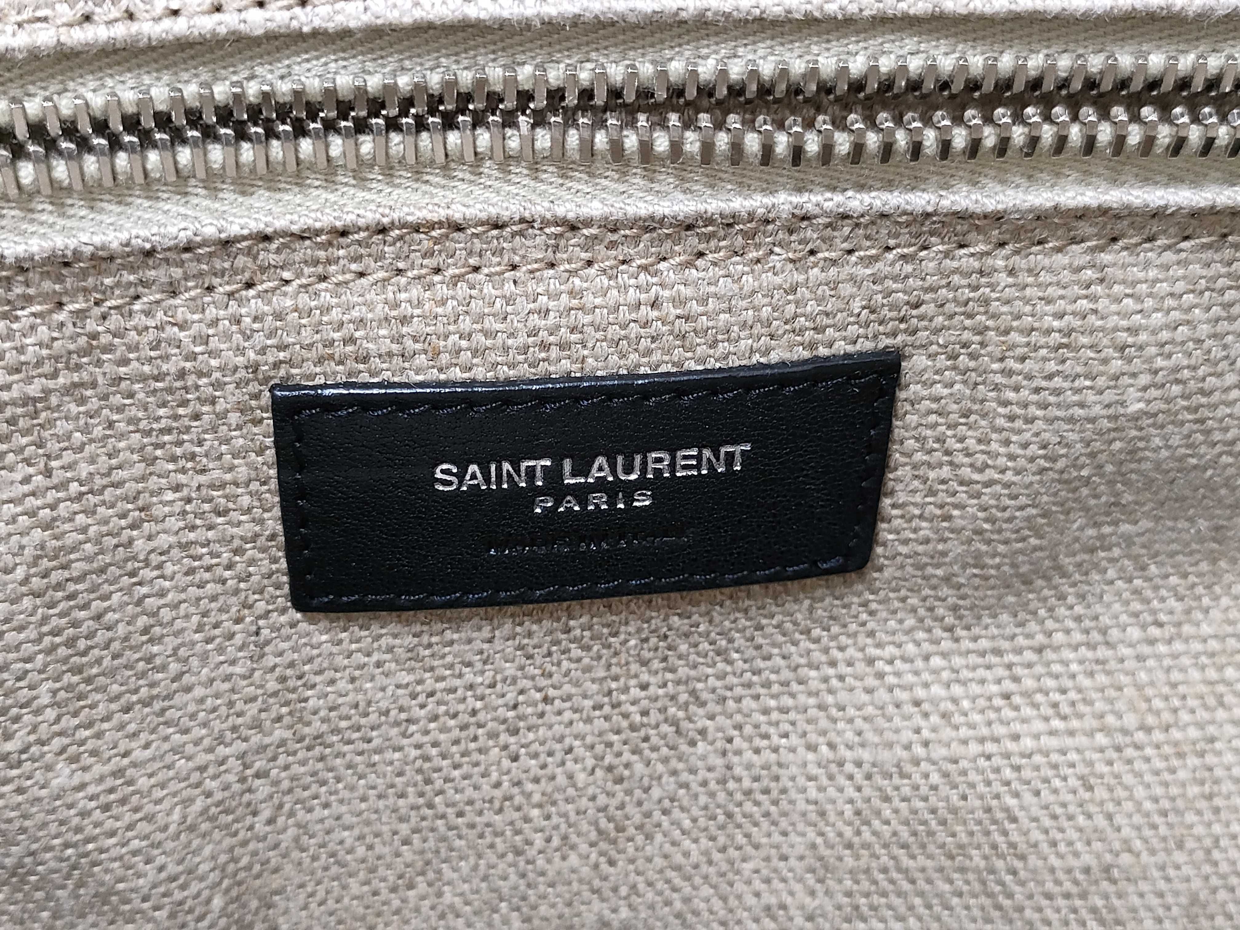 Rive Gauche Canvas x Leather Tote Bag Beige x Black 631682 Tote Bag — view 11