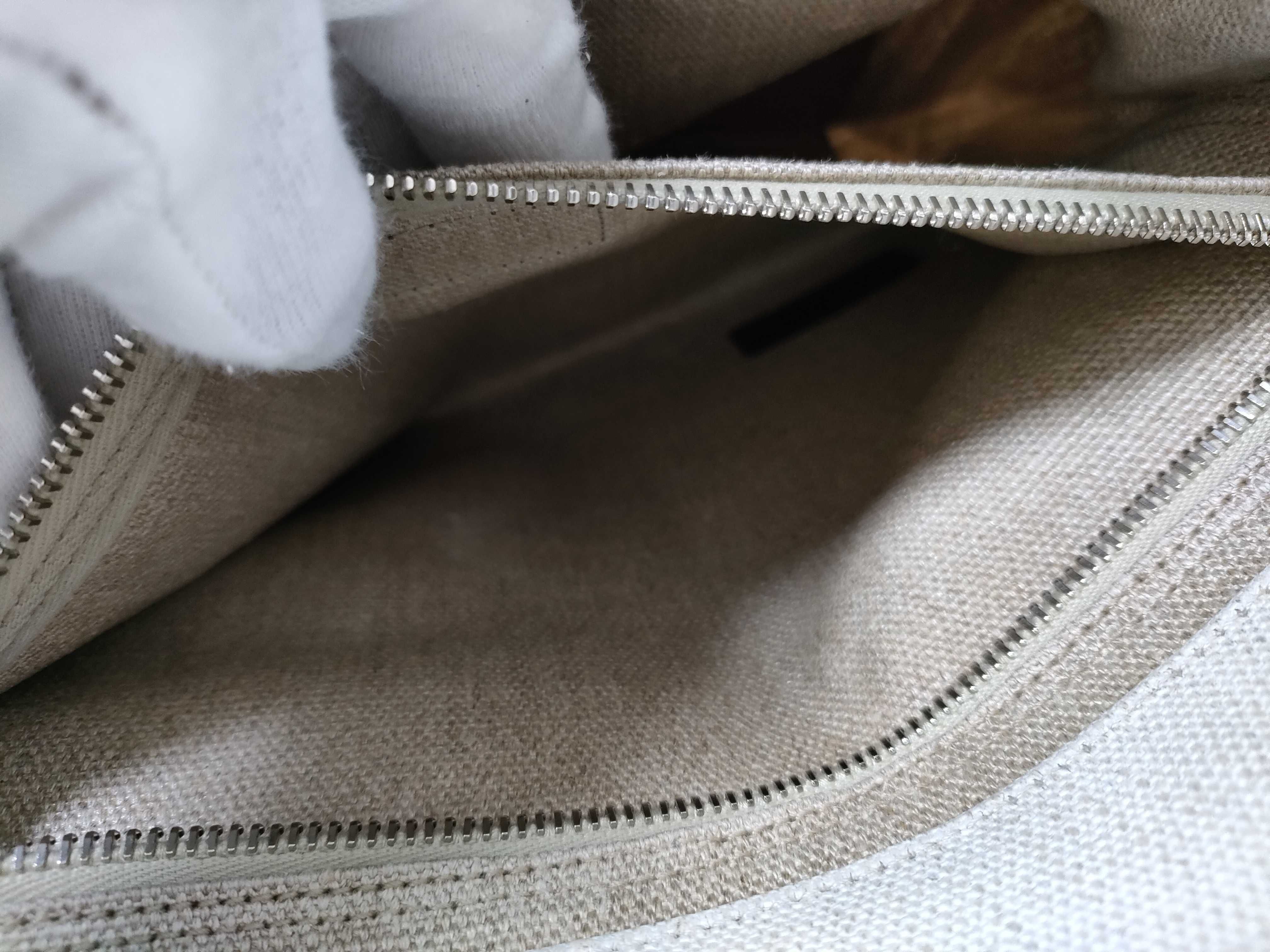 Rive Gauche Canvas x Leather Tote Bag Beige x Black 631682 Tote Bag — view 10