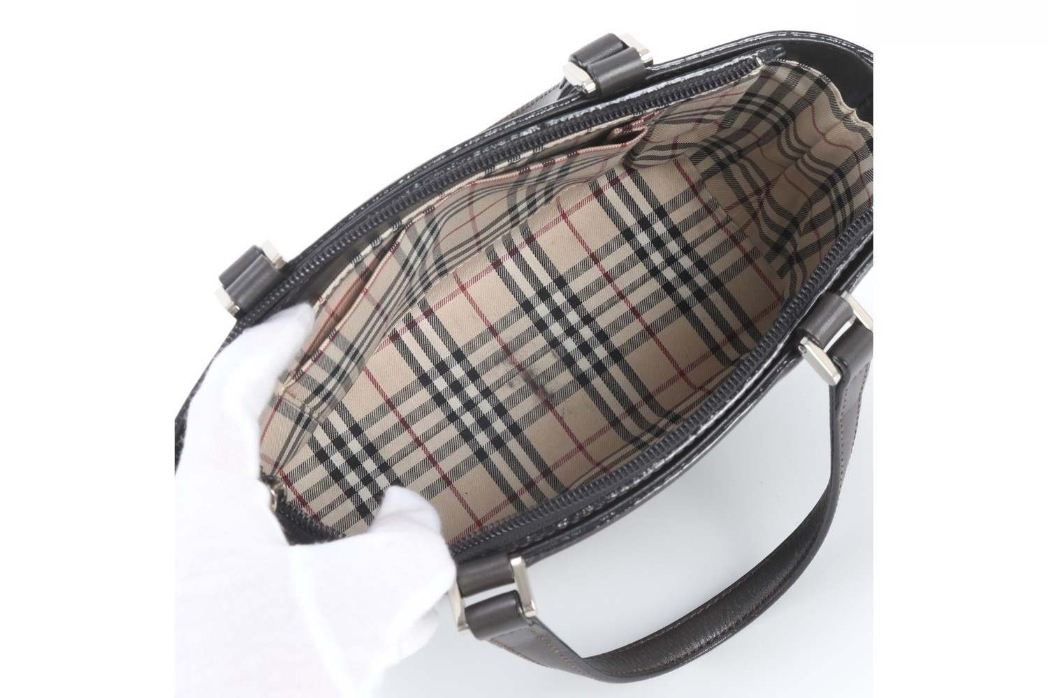 Nova Check Leather Handbag — view 7