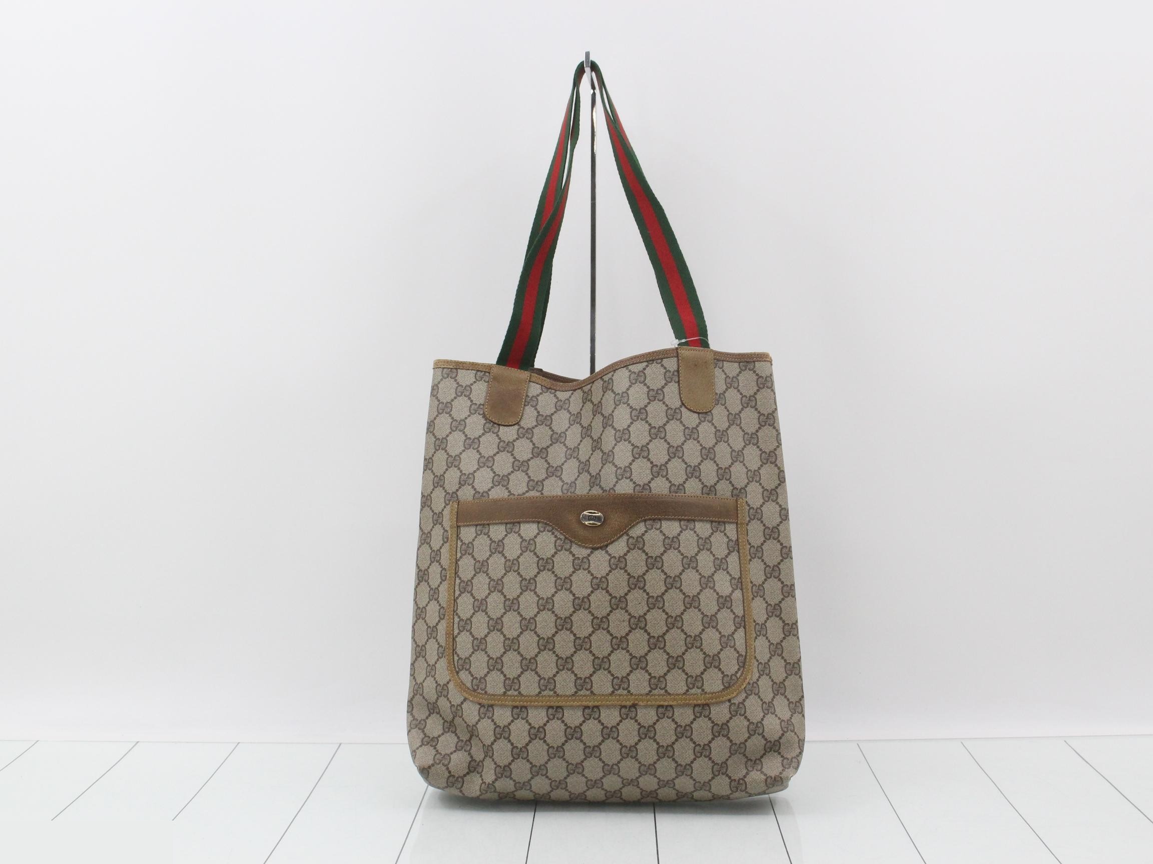 Old Sherry Line GG Supreme Tote Bag, PVC x Leather