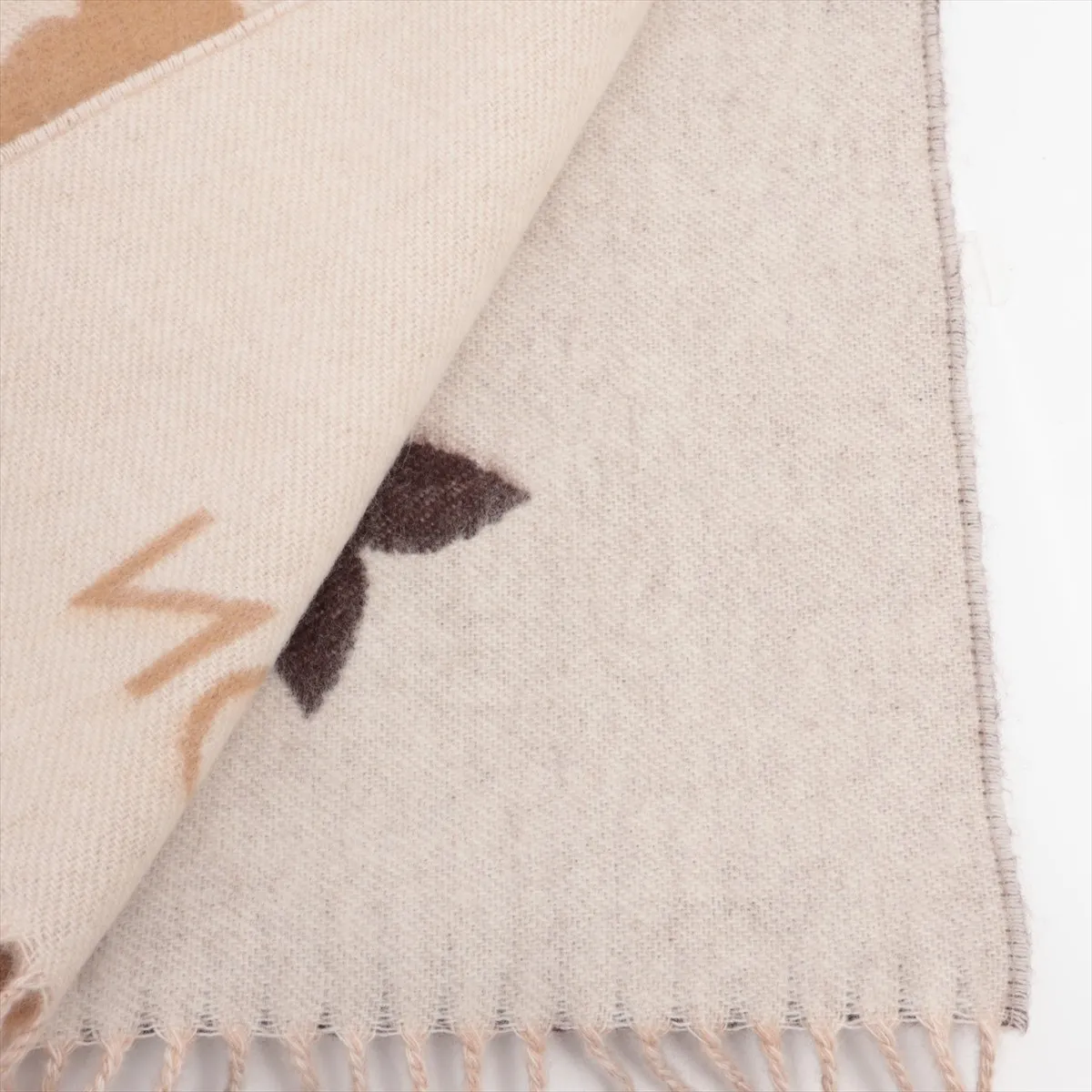M73675 Echarpe Reykjavik Gradient AB0261 Scarf, Cashmere, Beige x Brown, — view 2