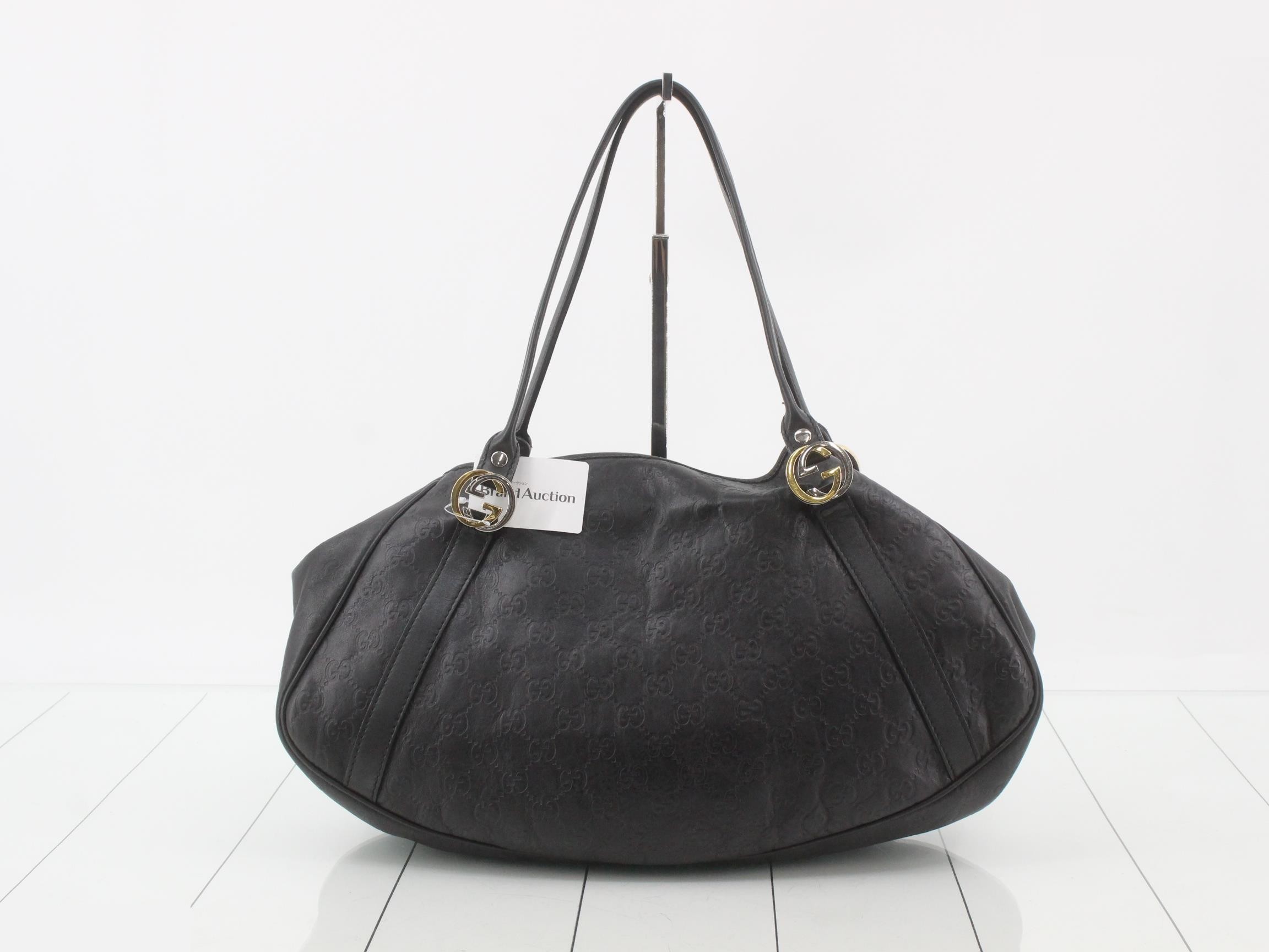 GG Twins Guccissima Leather Tote Bag, Black, 232963 — view 2