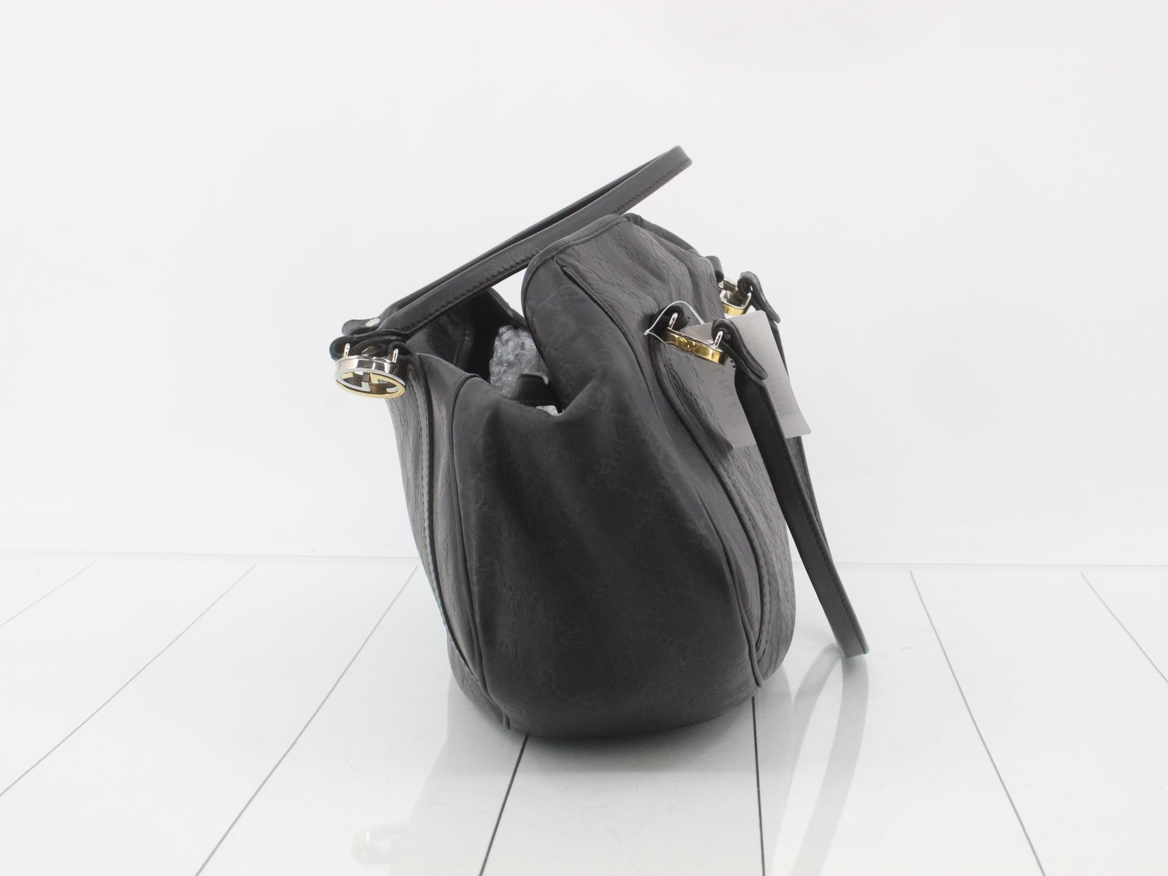 GG Twins Guccissima Leather Tote Bag, Black, 232963 — view 3