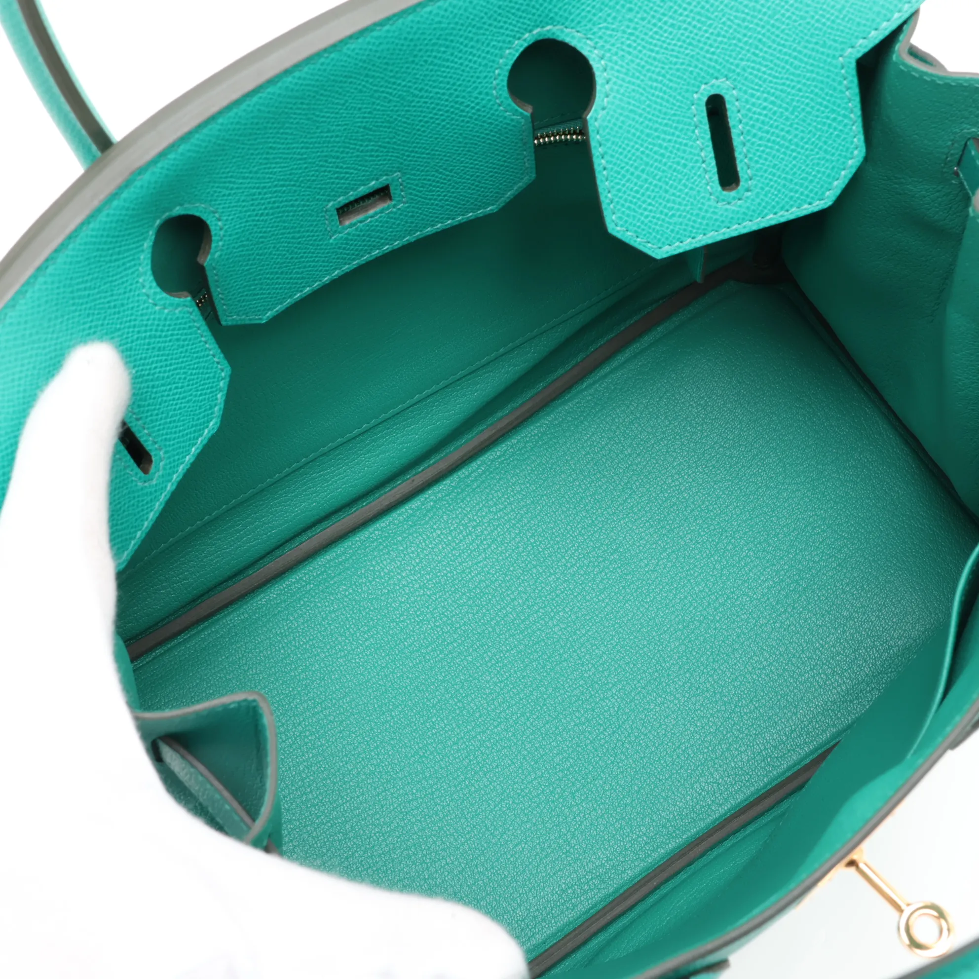 [Individually packaged] Hermes Birkin 30 Letournée Veau Epsom Vert Jade Gold Hardware Z: 2021 — view 7