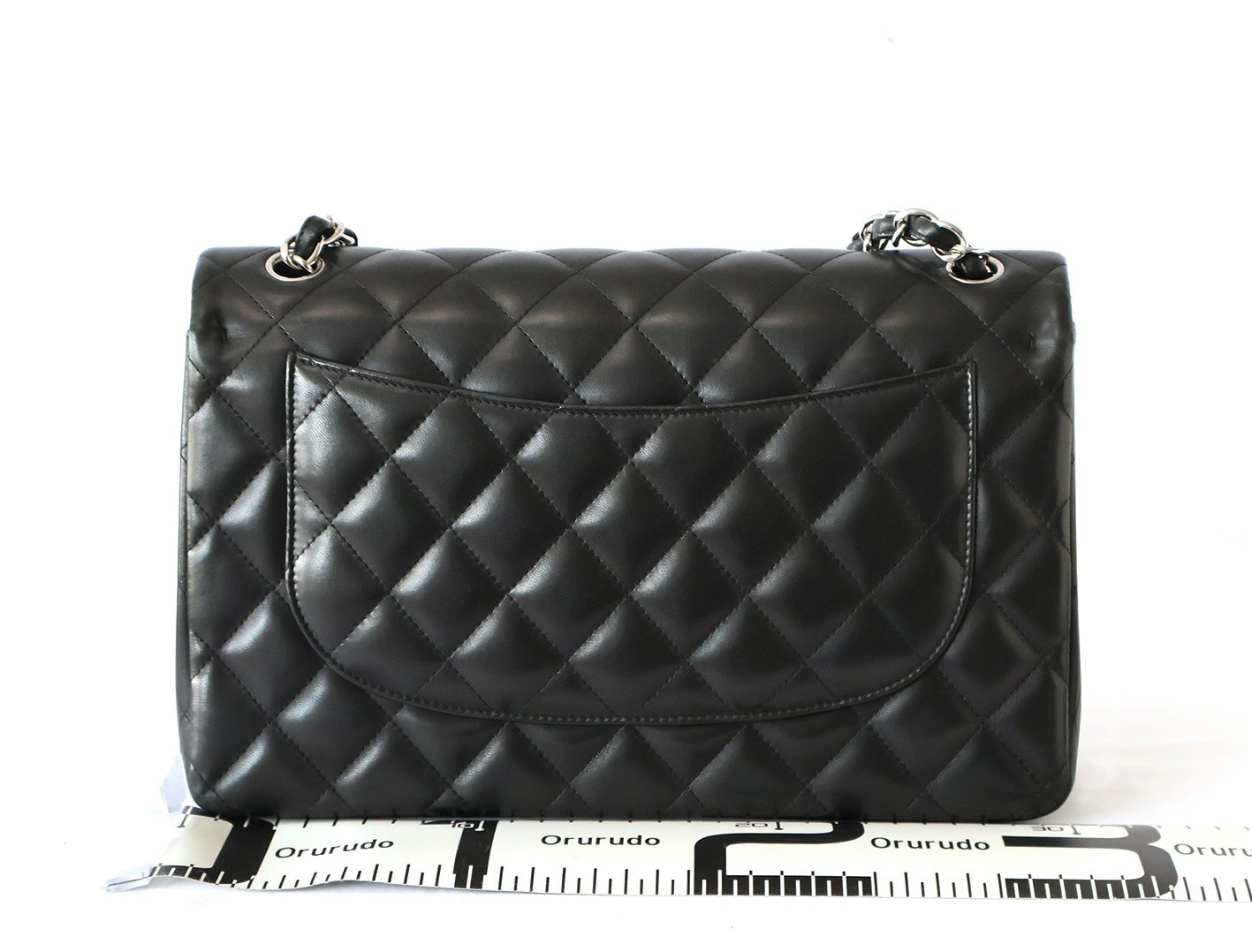 Large Matelassé 30 Lambskin Double Flap Double Chain Shoulder Bag, Black — view 2