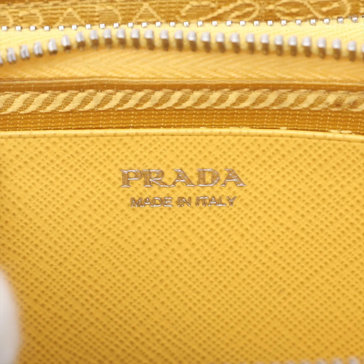 Saffiano Triangle Leather Shoulder Bag, Yellow — view 11