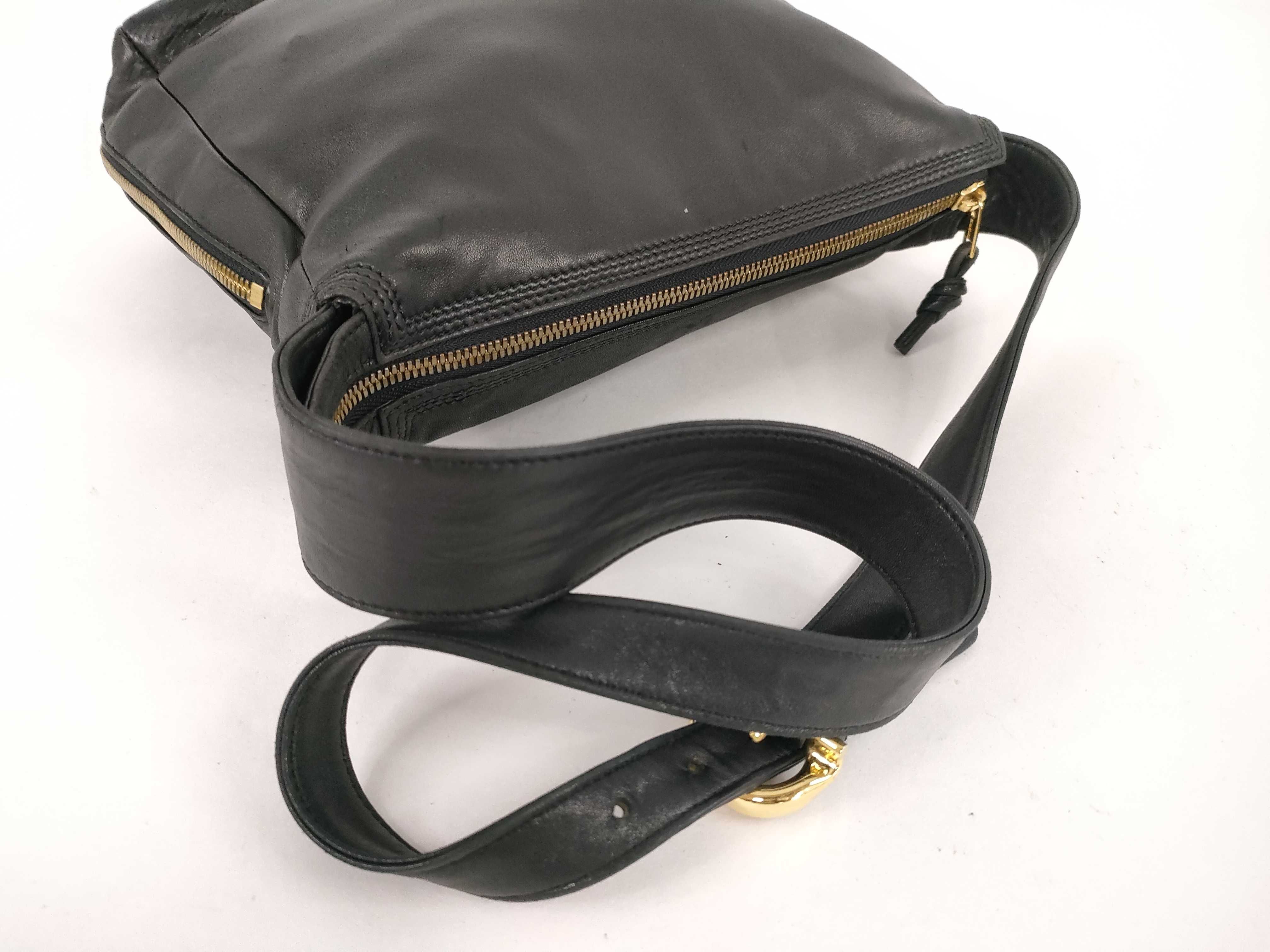 Anagram Shoulder Bag, Leather, Black Shoulder Bag — view 3