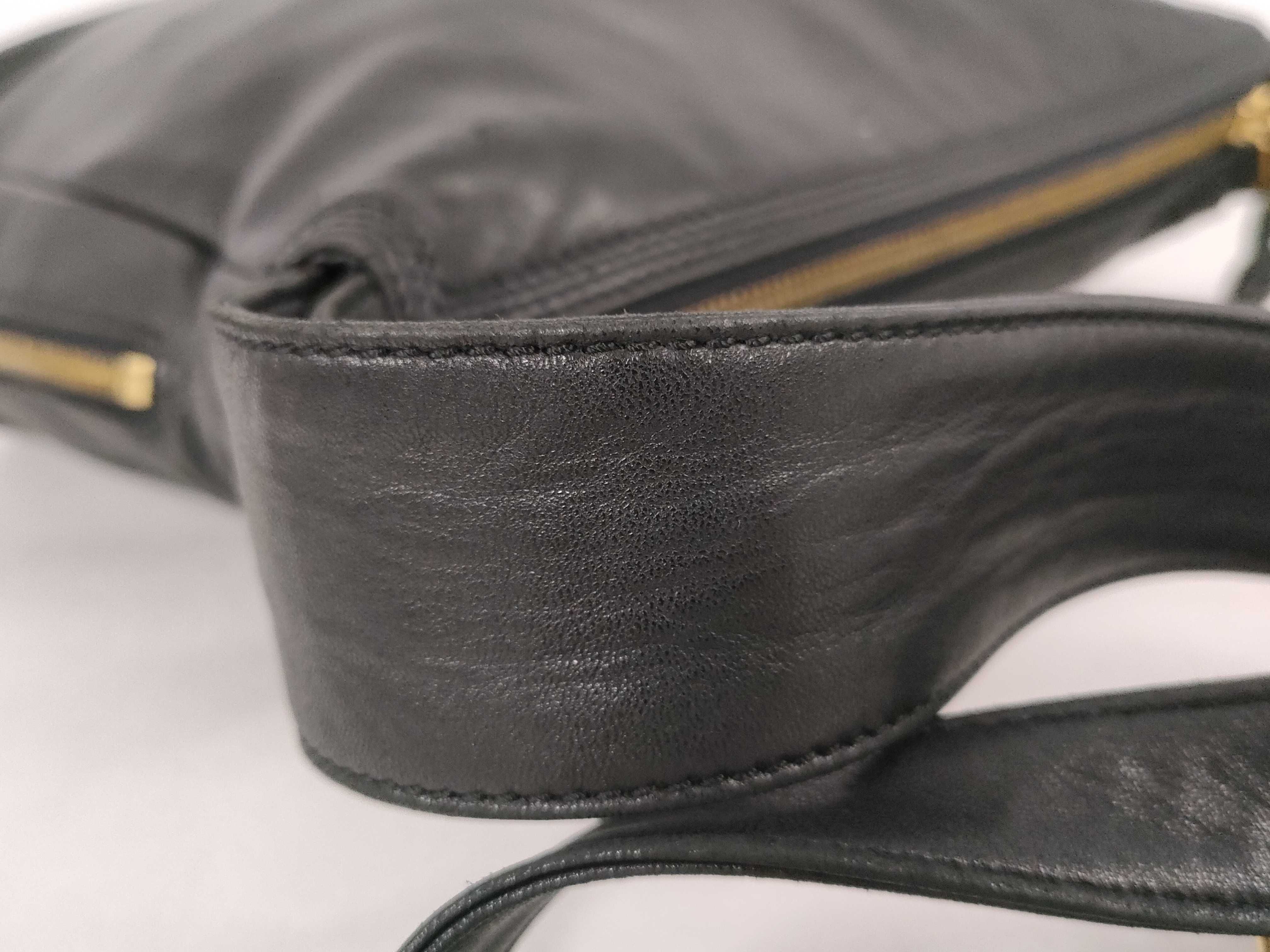 Anagram Shoulder Bag, Leather, Black Shoulder Bag — view 4