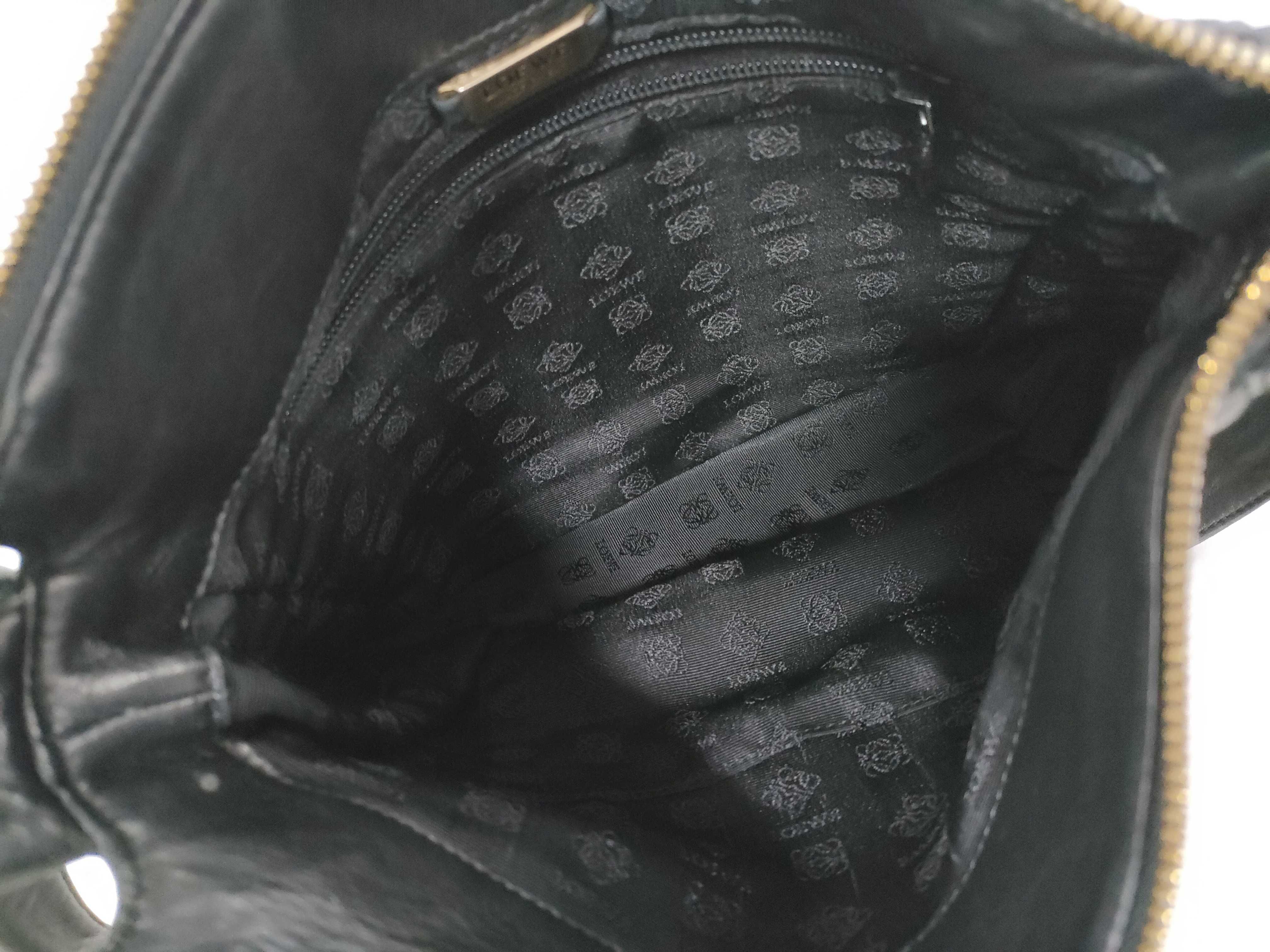 Anagram Shoulder Bag, Leather, Black Shoulder Bag — view 9