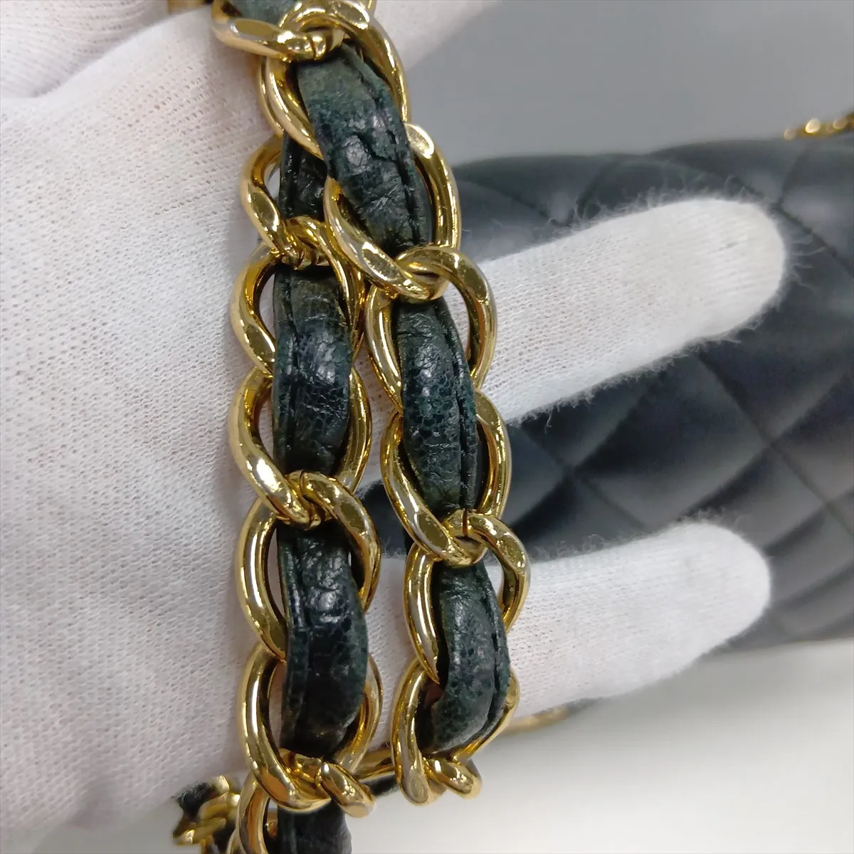 Large Matelassé 30 Lambskin Double Flap Double Chain Bag, Black with Gold Hardware, 16579385, Serial Number 16-series, A58600 — view 14
