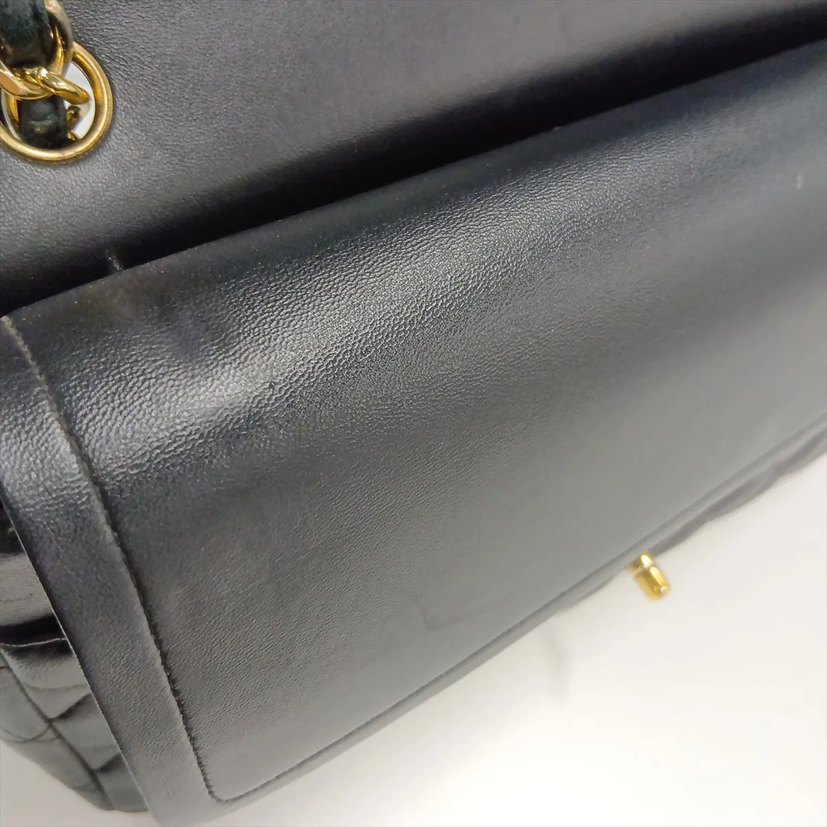 Large Matelassé 30 Lambskin Double Flap Double Chain Bag, Black with Gold Hardware, 16579385, Serial Number 16-series, A58600 — view 15