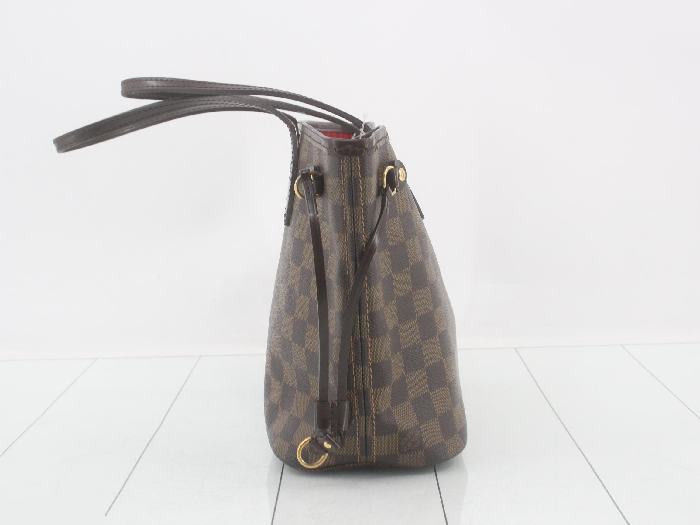 Neverfull PM Damier Ebene Brown Tote Bag — view 3