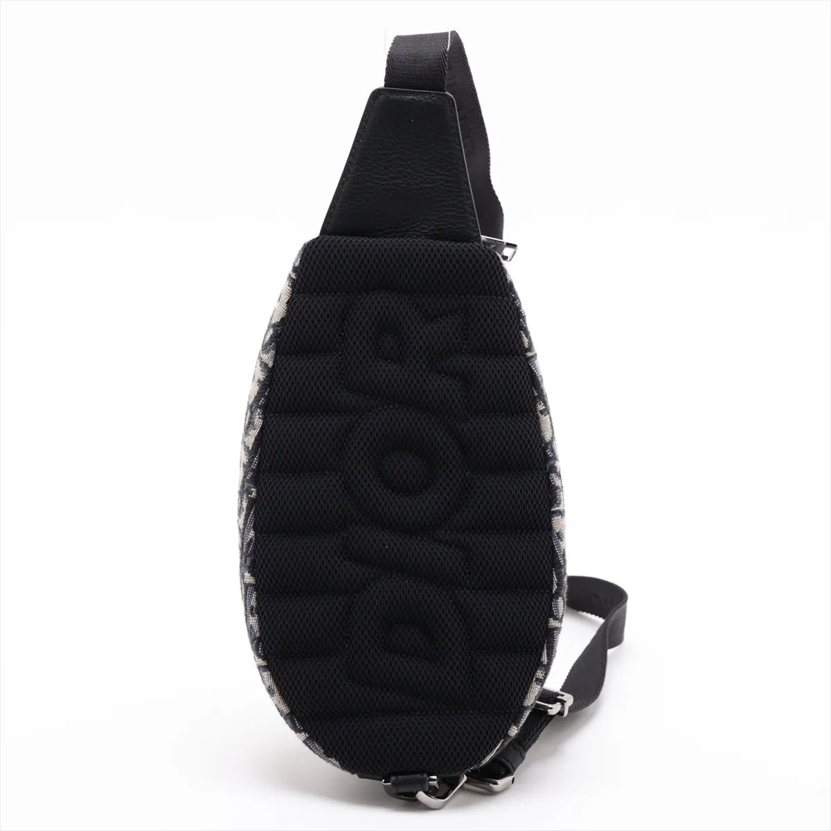 Oblique Scarab Canvas x Leather Body Bag, Navy x Black — view 2