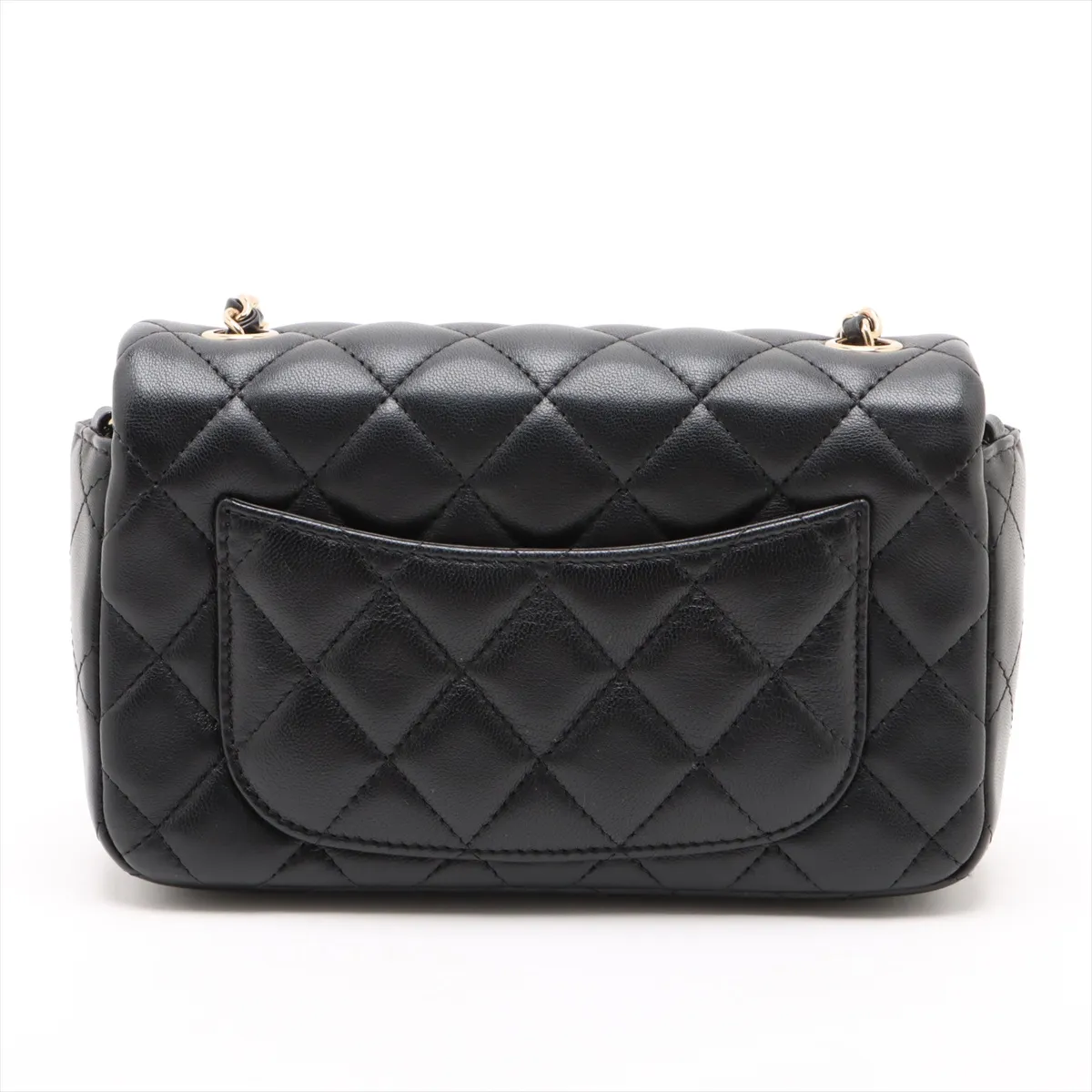 [Individually wrapped] Chanel Mini Matelasse 18 Lambskin Single Flap Single Chain Bag Black Gold Hardware TH91LG34 Random Plate AS5219 — view 2