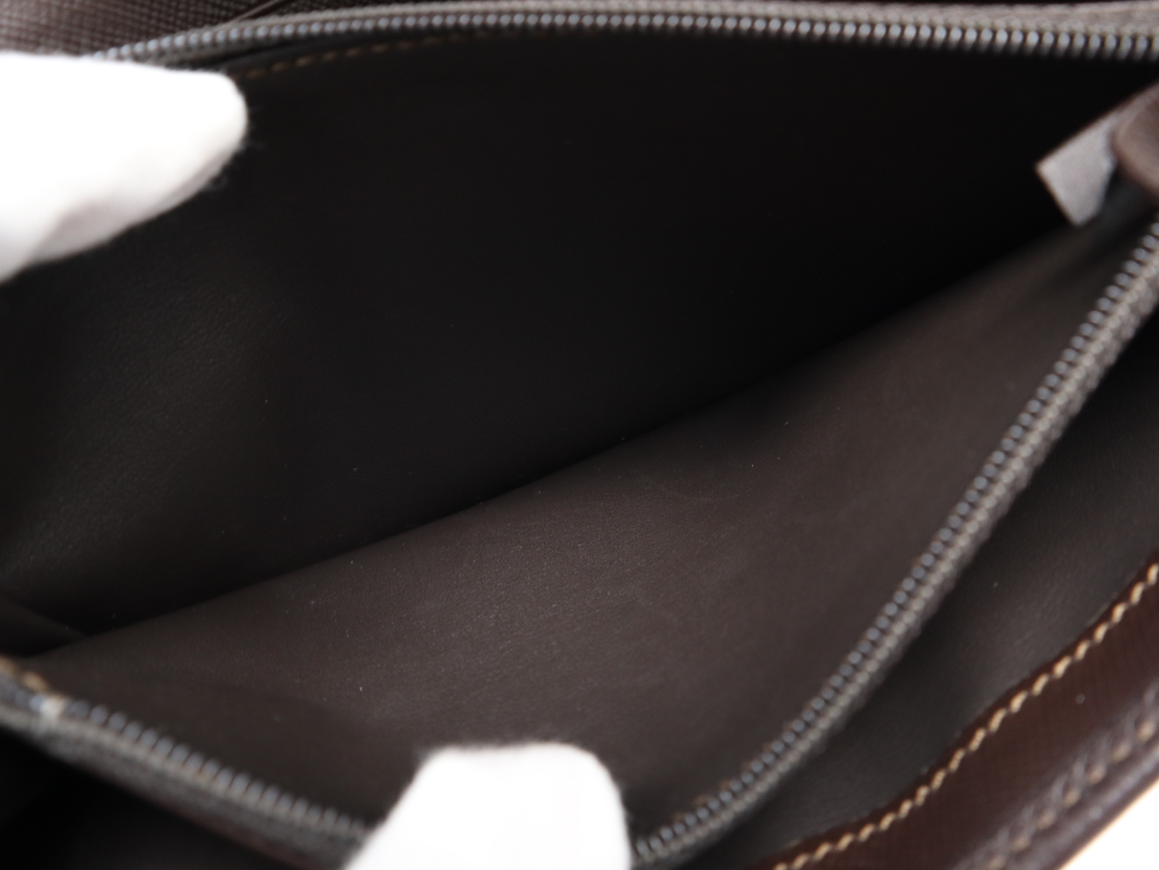 Honeycomb Long Wallet, Leather, Brown, with Dust Bag — view 11