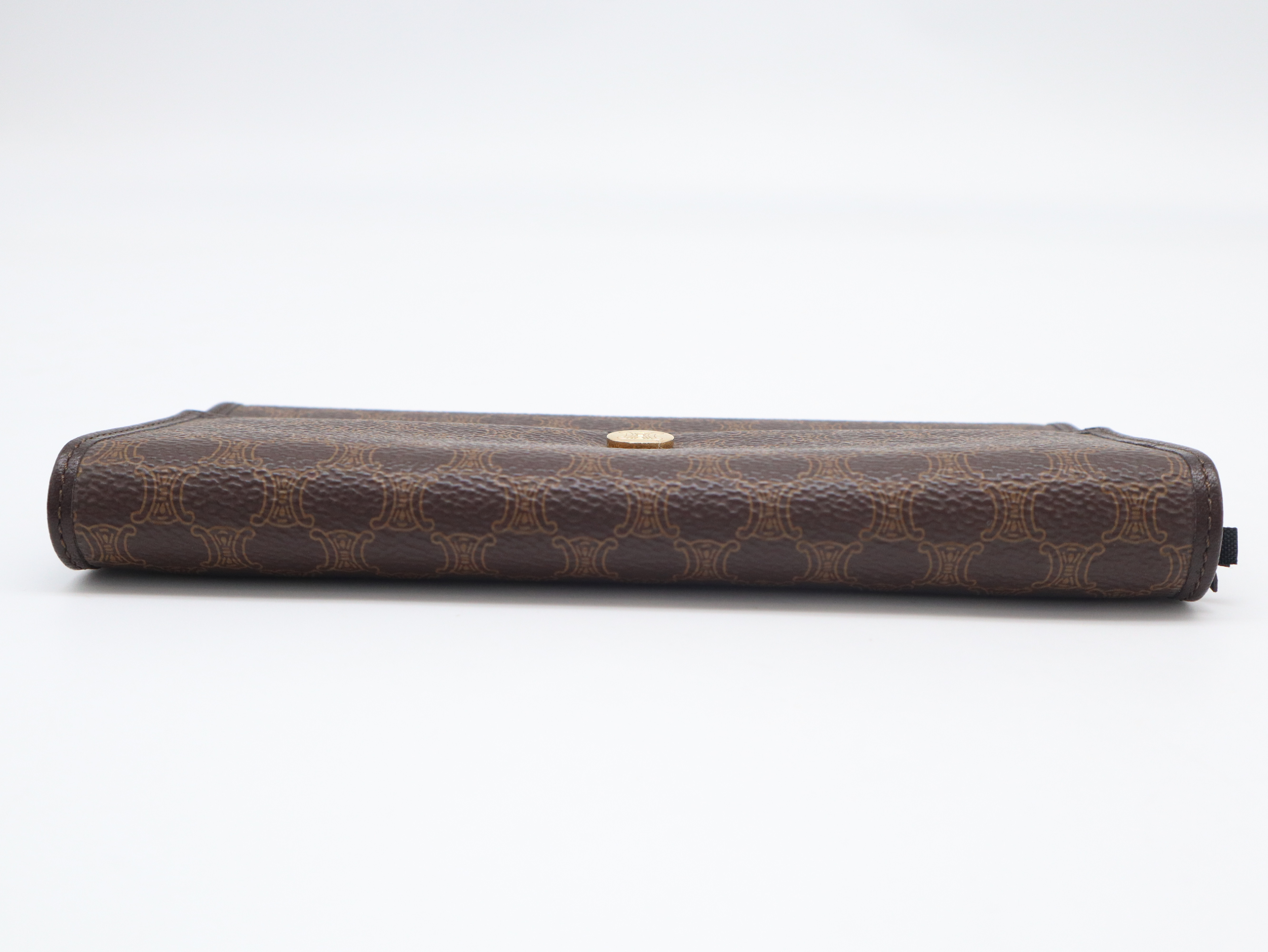 Honeycomb Long Wallet, Leather, Brown, with Dust Bag — view 4