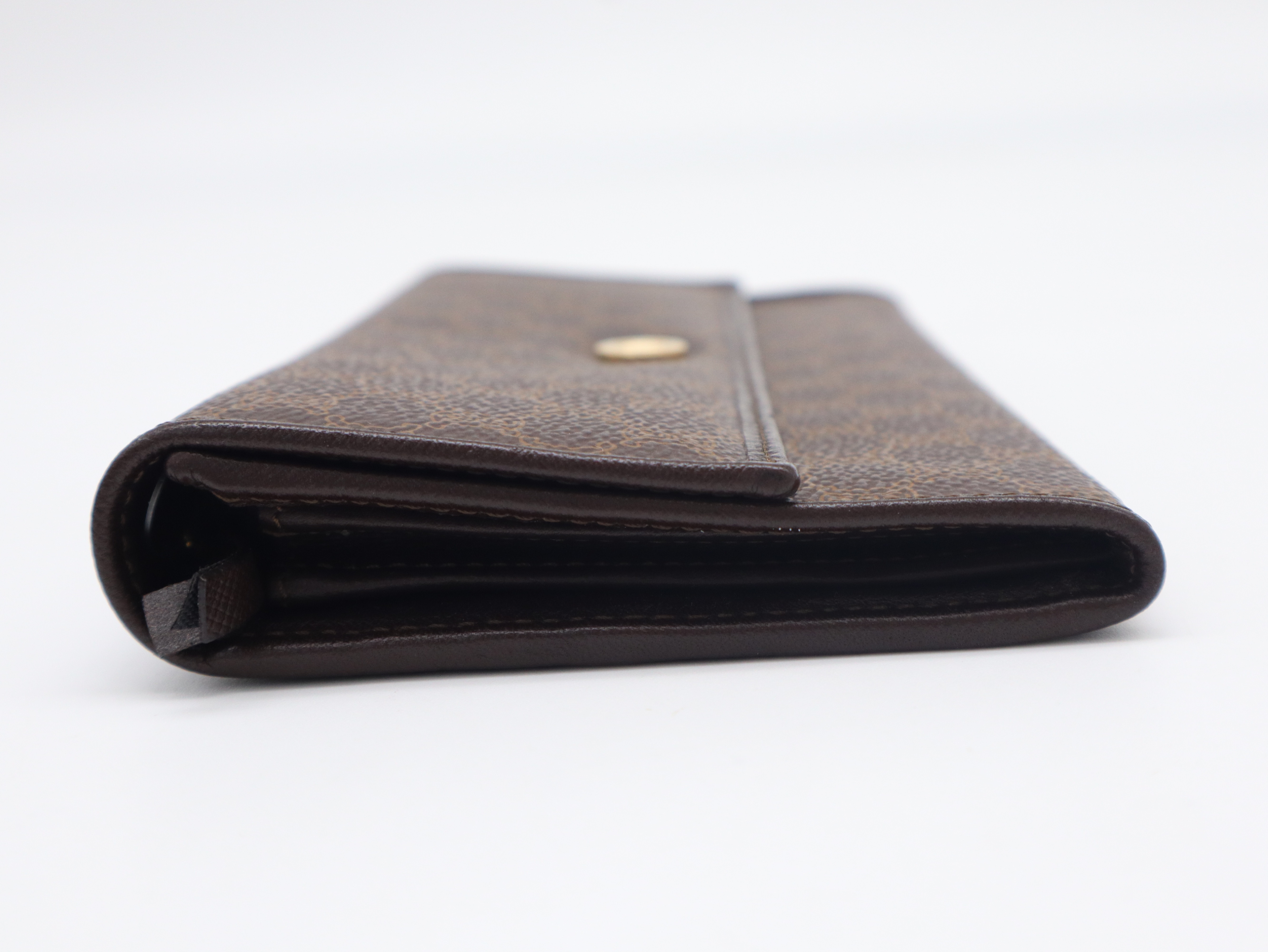 Honeycomb Long Wallet, Leather, Brown, with Dust Bag — view 5