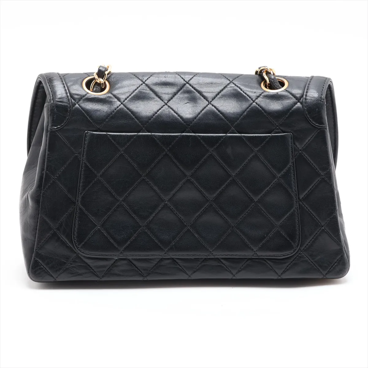 Matelassé Lambskin Single Flap Single Chain Bag, Black with Gold Hardware, Item No. 1516162 (Serial Number 1) — view 2
