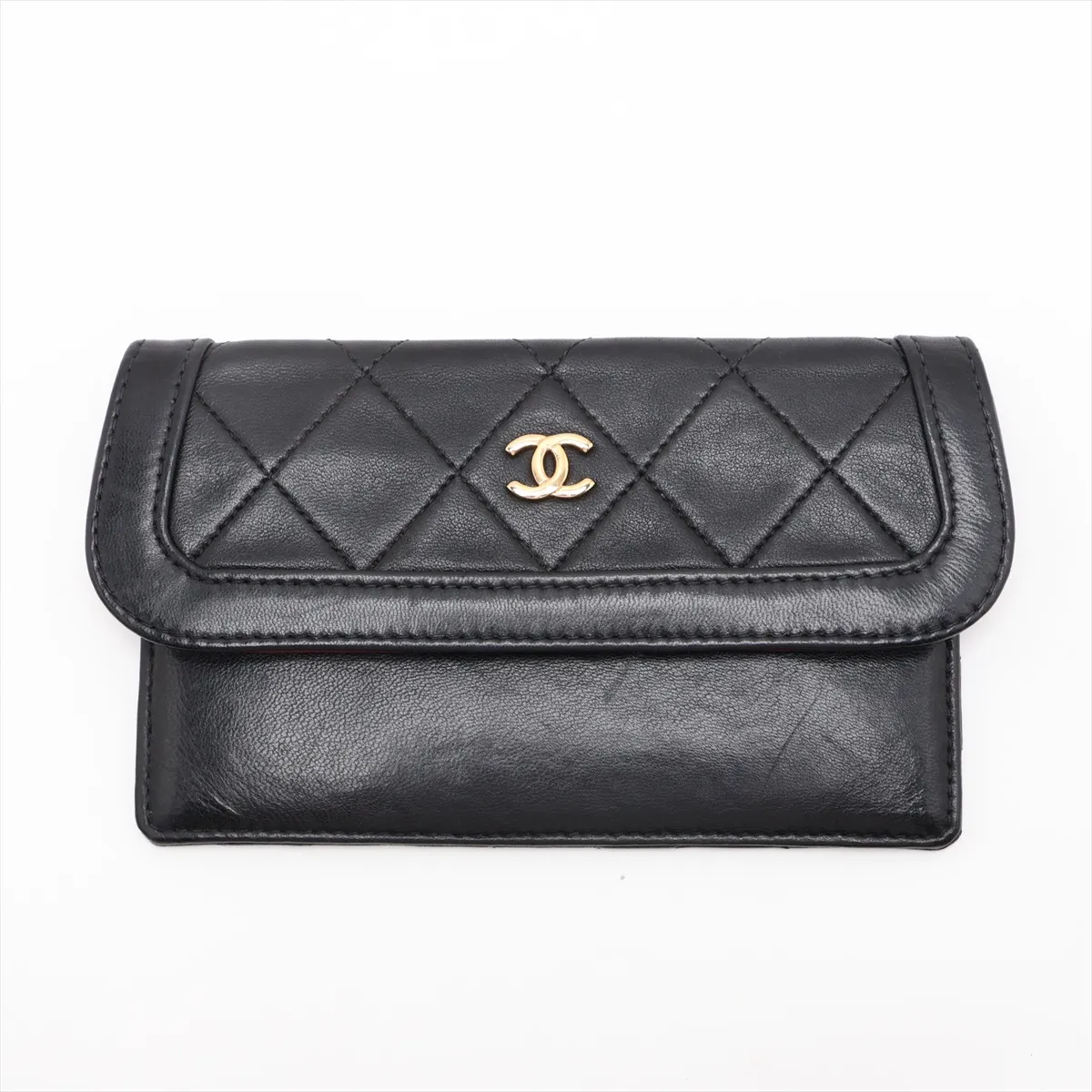 Matelassé Lambskin Single Flap Single Chain Bag, Black with Gold Hardware, Item No. 1516162 (Serial Number 1) — view 10