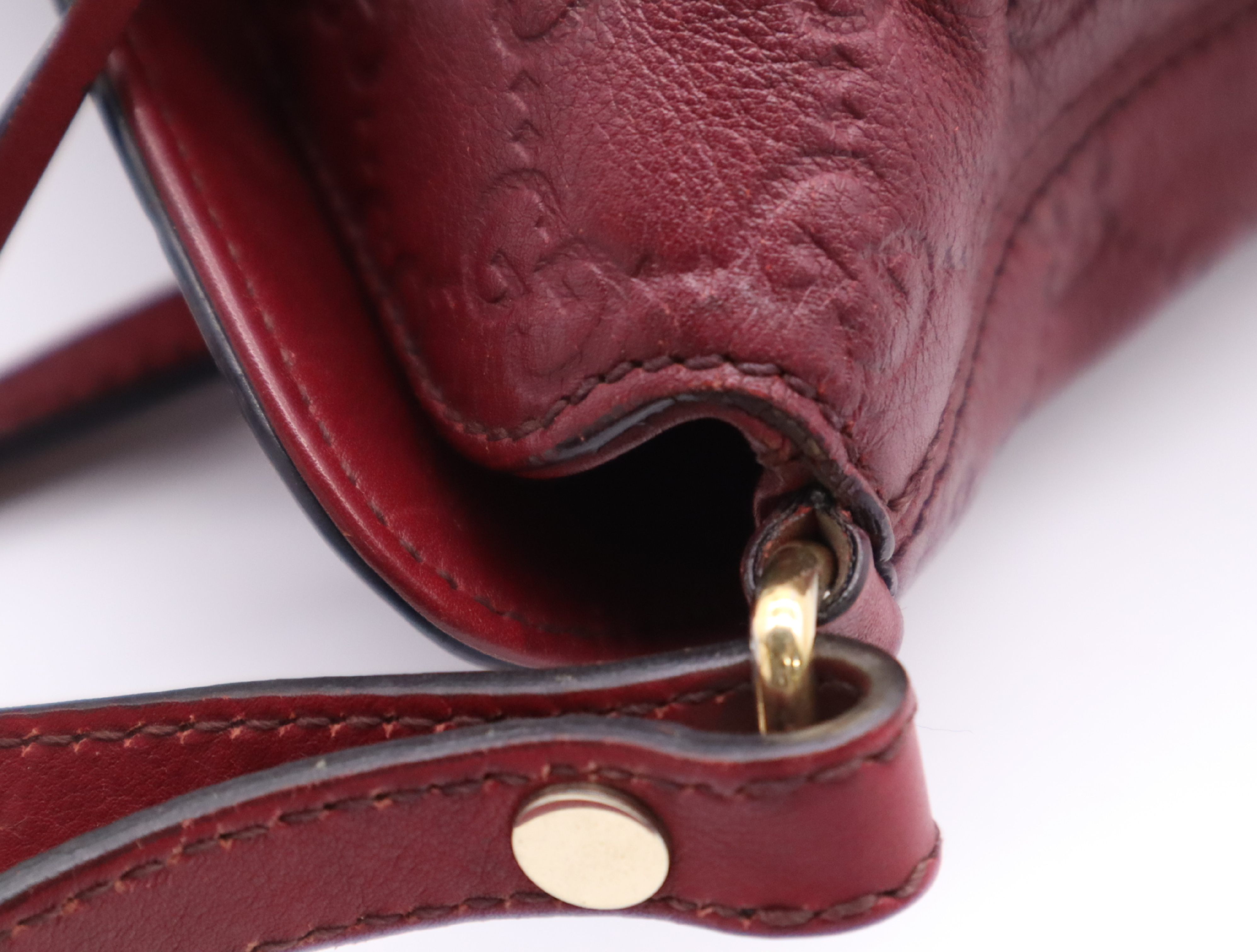 353120 Leather Guccissima 2-Way Handbag, Bordeaux — view 11