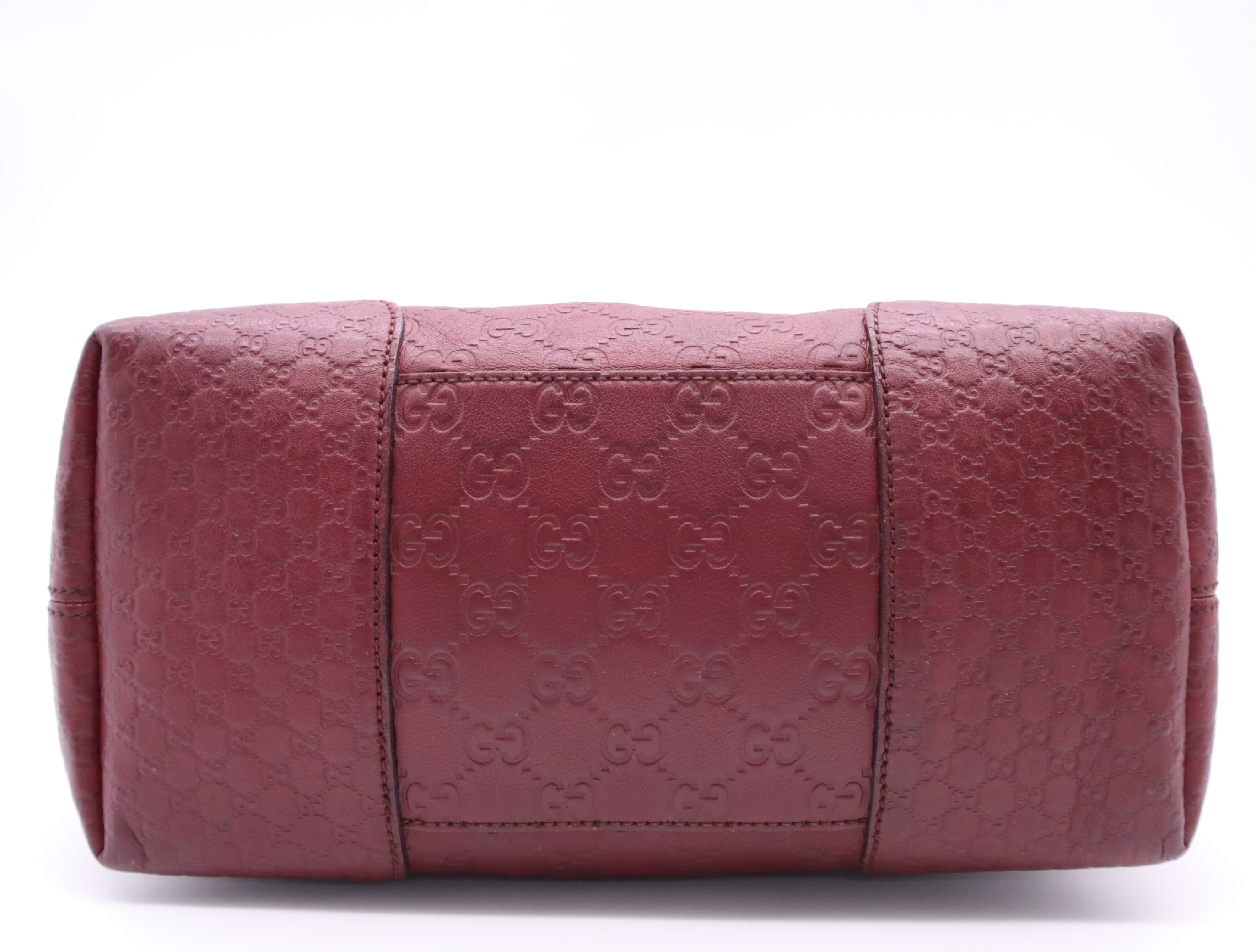 353120 Leather Guccissima 2-Way Handbag, Bordeaux — view 4