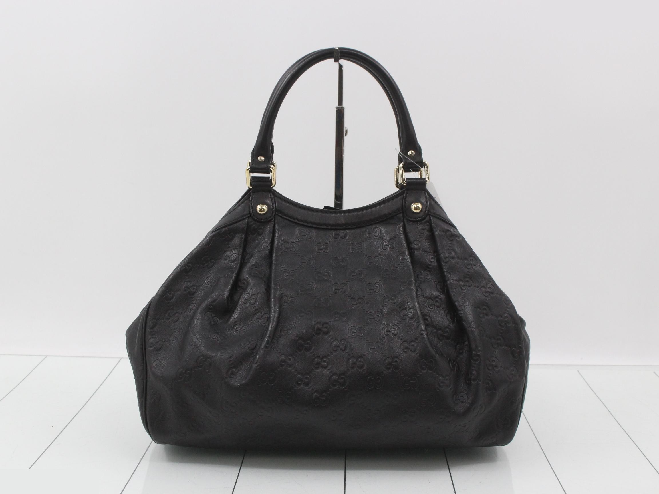 211944 Guccissima Sukey Tote Bag, Leather, Black, with Charm — view 2