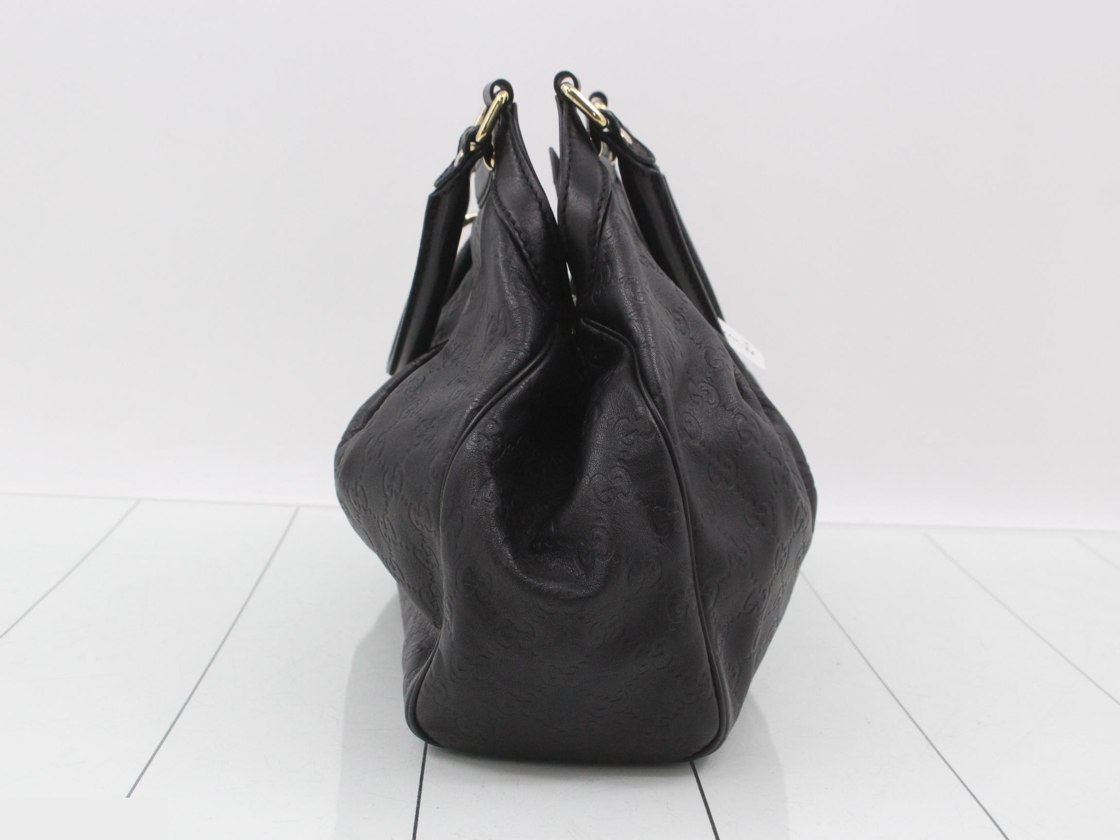211944 Guccissima Sukey Tote Bag, Leather, Black, with Charm — view 3