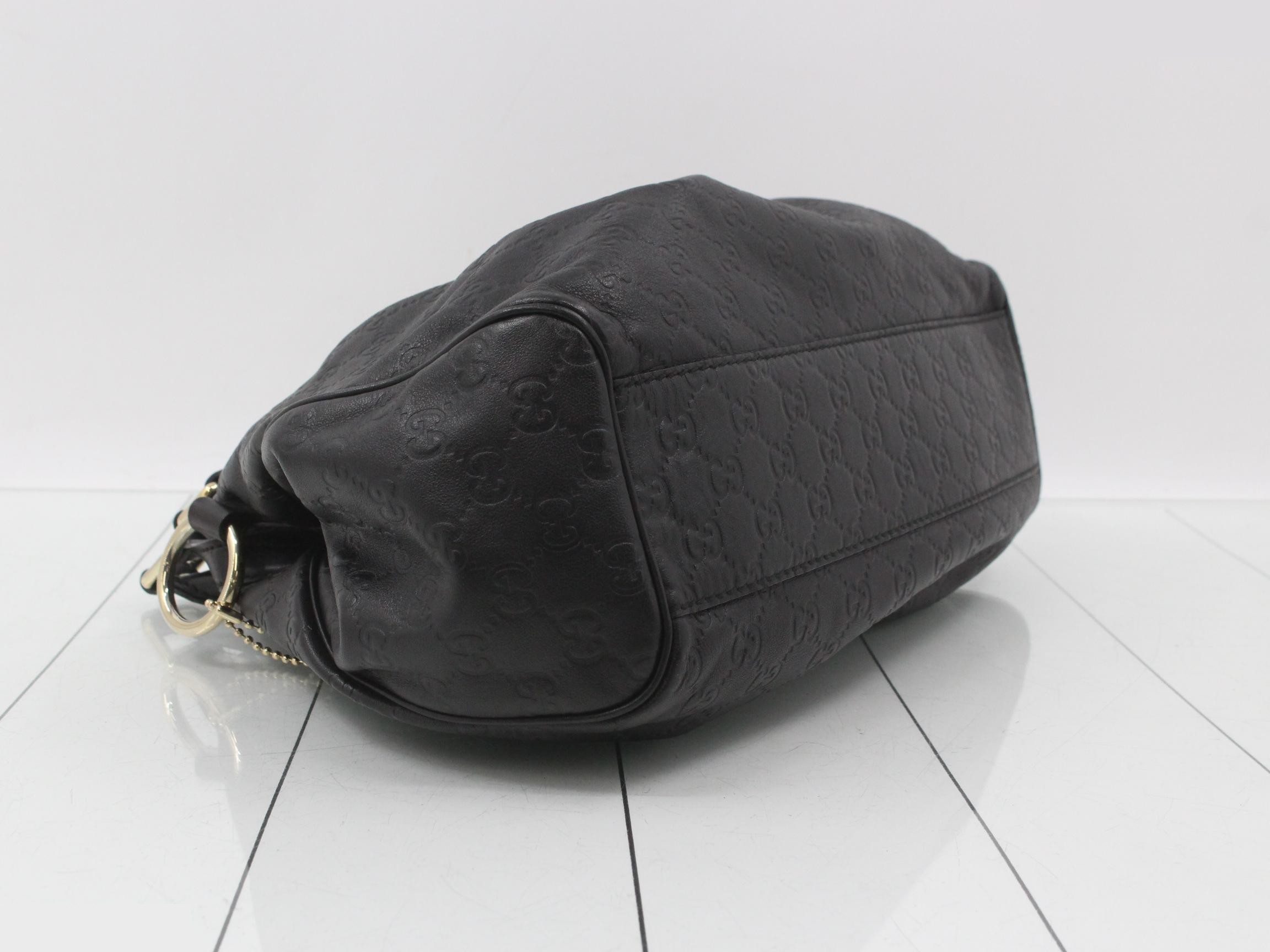 211944 Guccissima Sukey Tote Bag, Leather, Black, with Charm — view 5