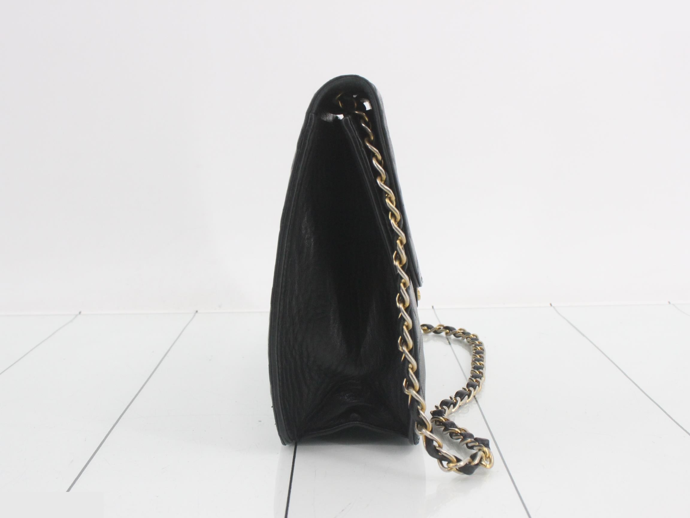 Matelassé Chain Shoulder Bag, Lambskin, Black, Push-Lock Closure, Dust Bag & Box — view 4