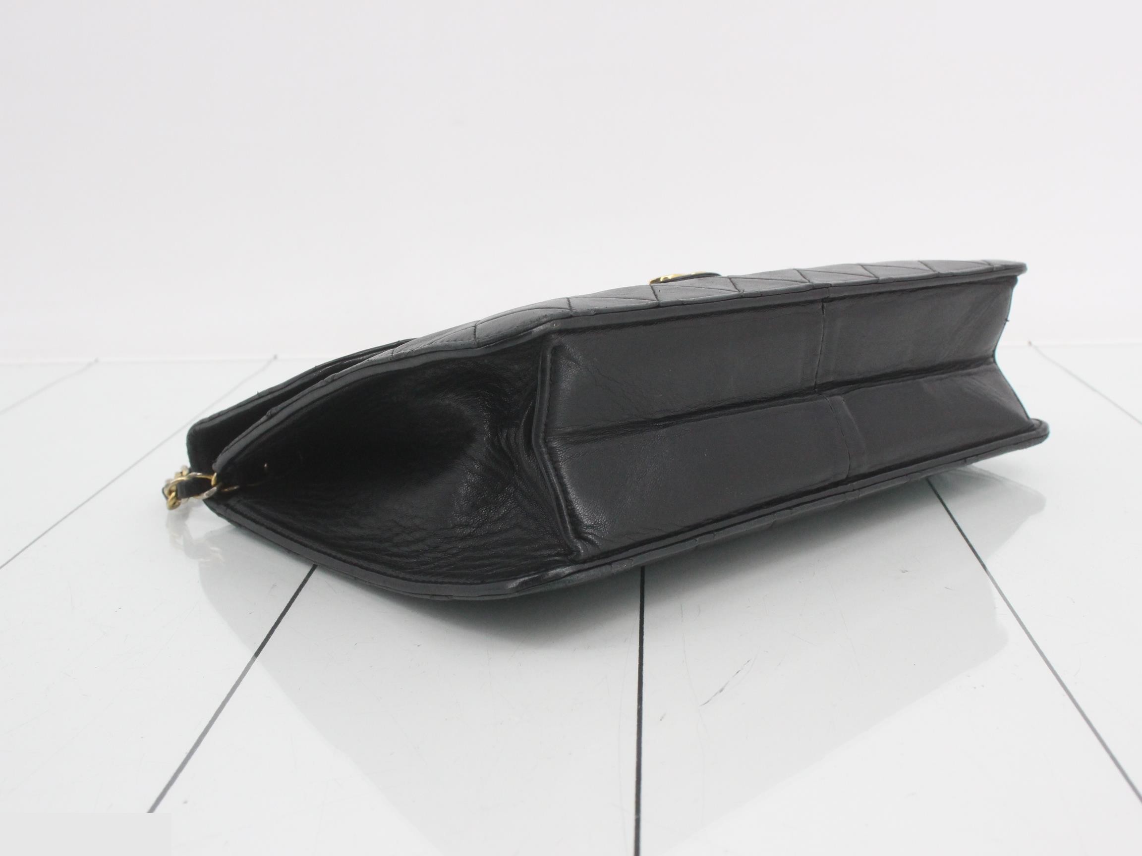 Matelassé Chain Shoulder Bag, Lambskin, Black, Push-Lock Closure, Dust Bag & Box — view 5