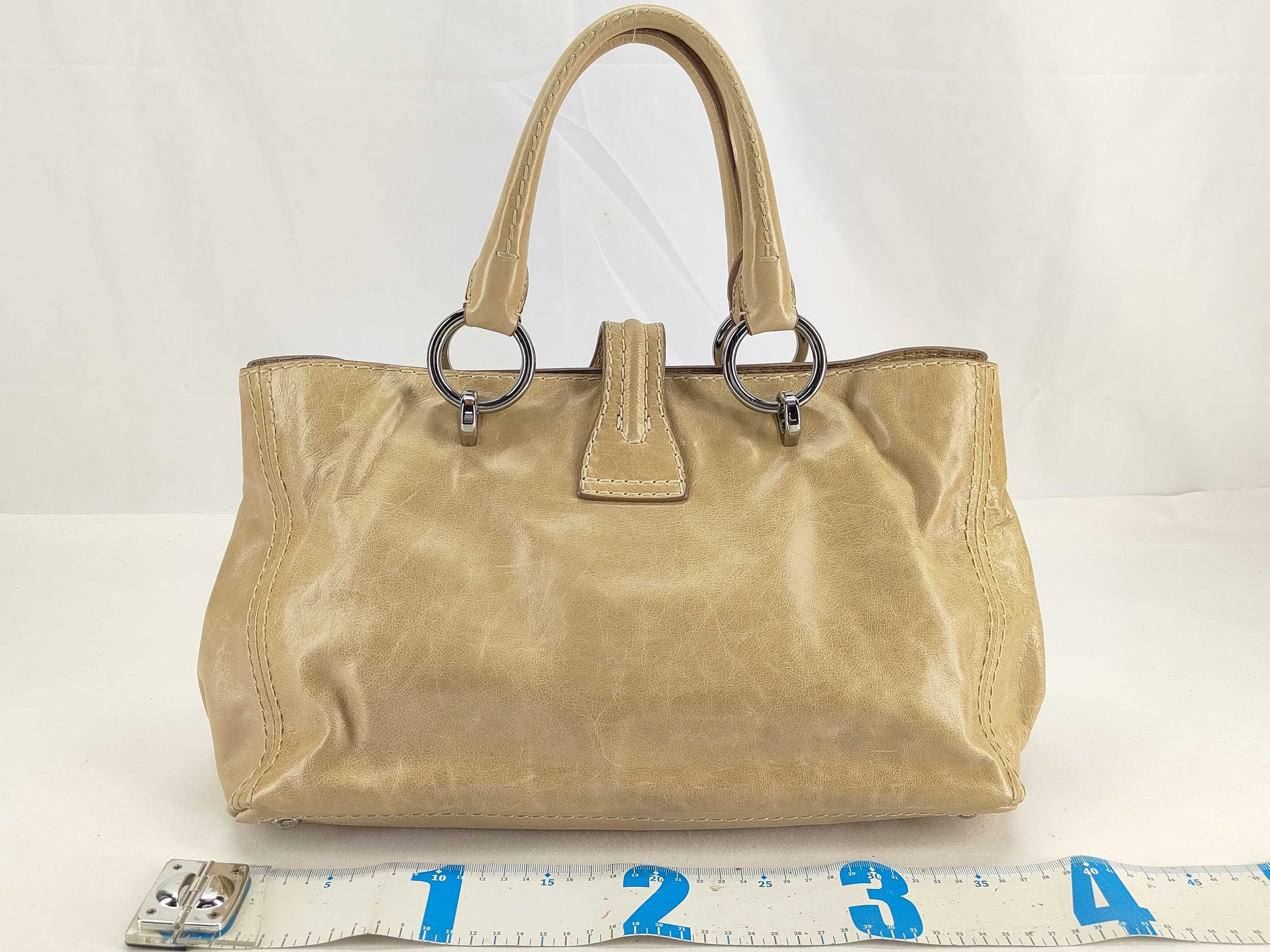 Turnlock Leather Tote Bag — view 2