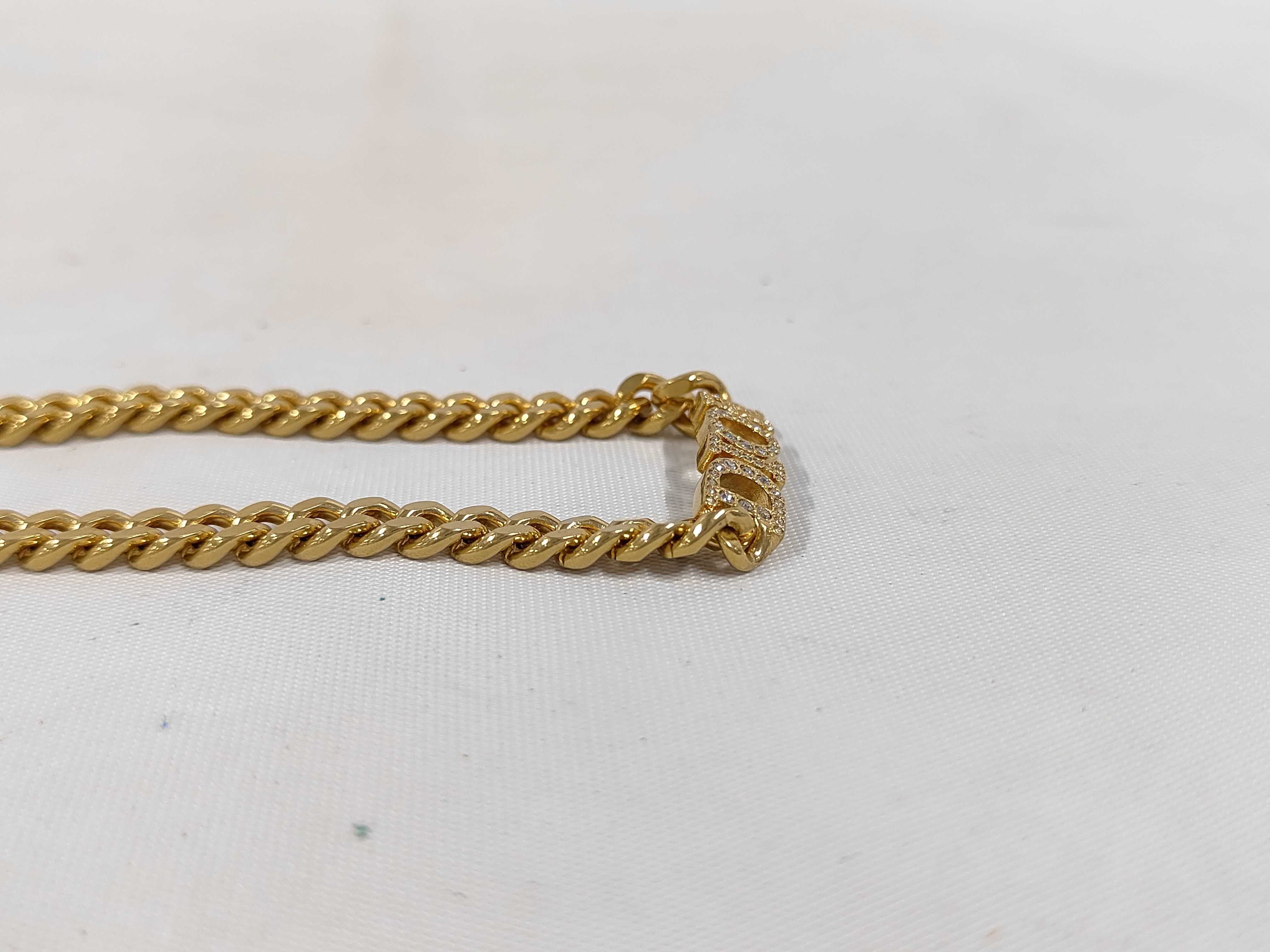 Logo Necklace GP Rhinestone Gold Dior Necklace — view 3