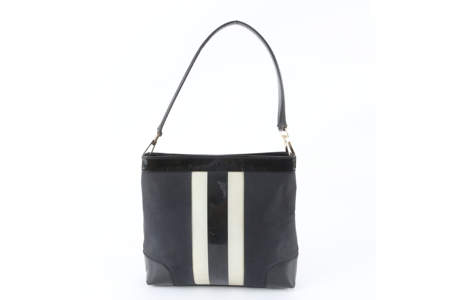 Leather and canvas shoulder bag. — view 3