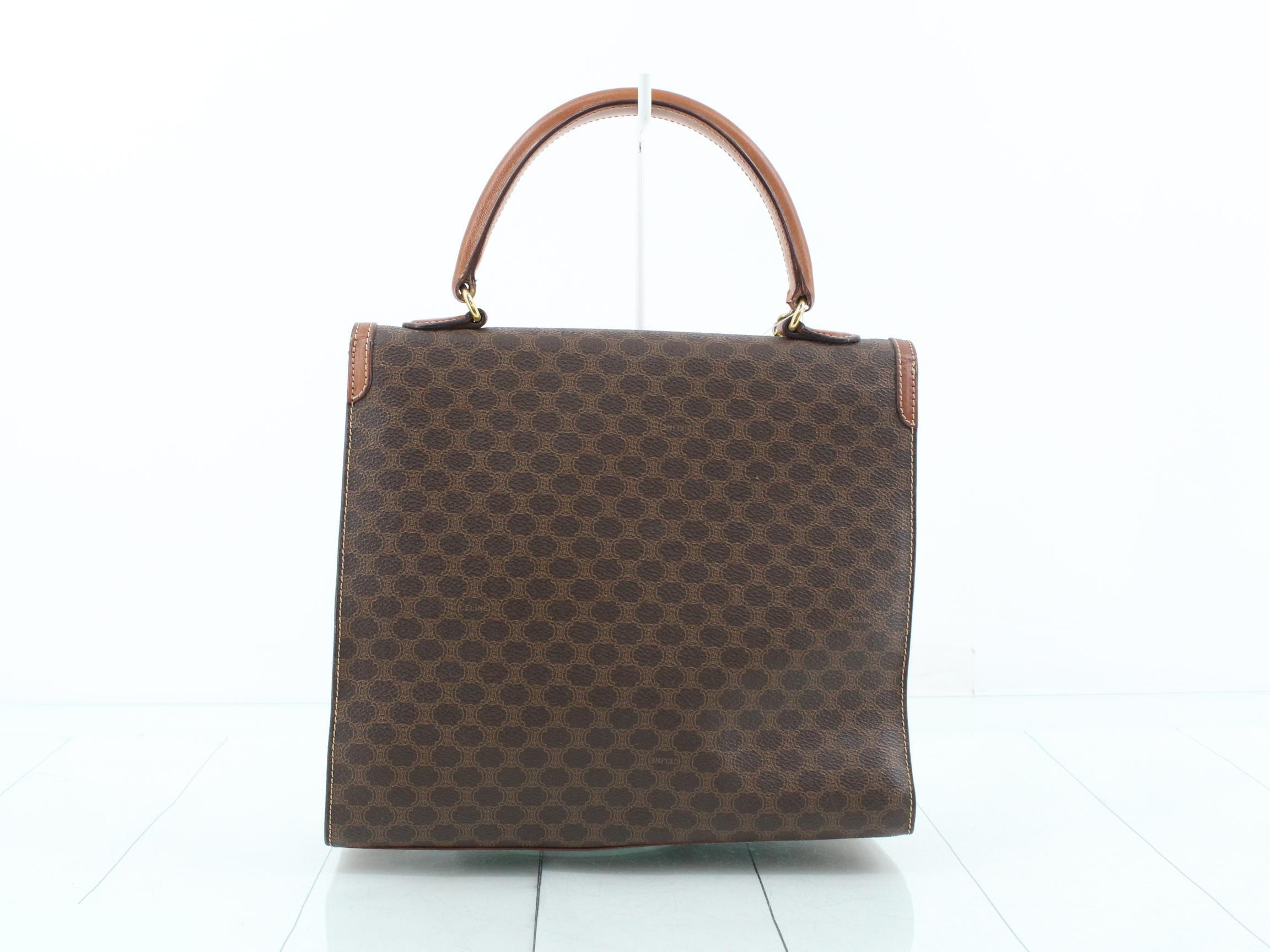 Macadam Top Handle Chain Handbag, Brown — view 2