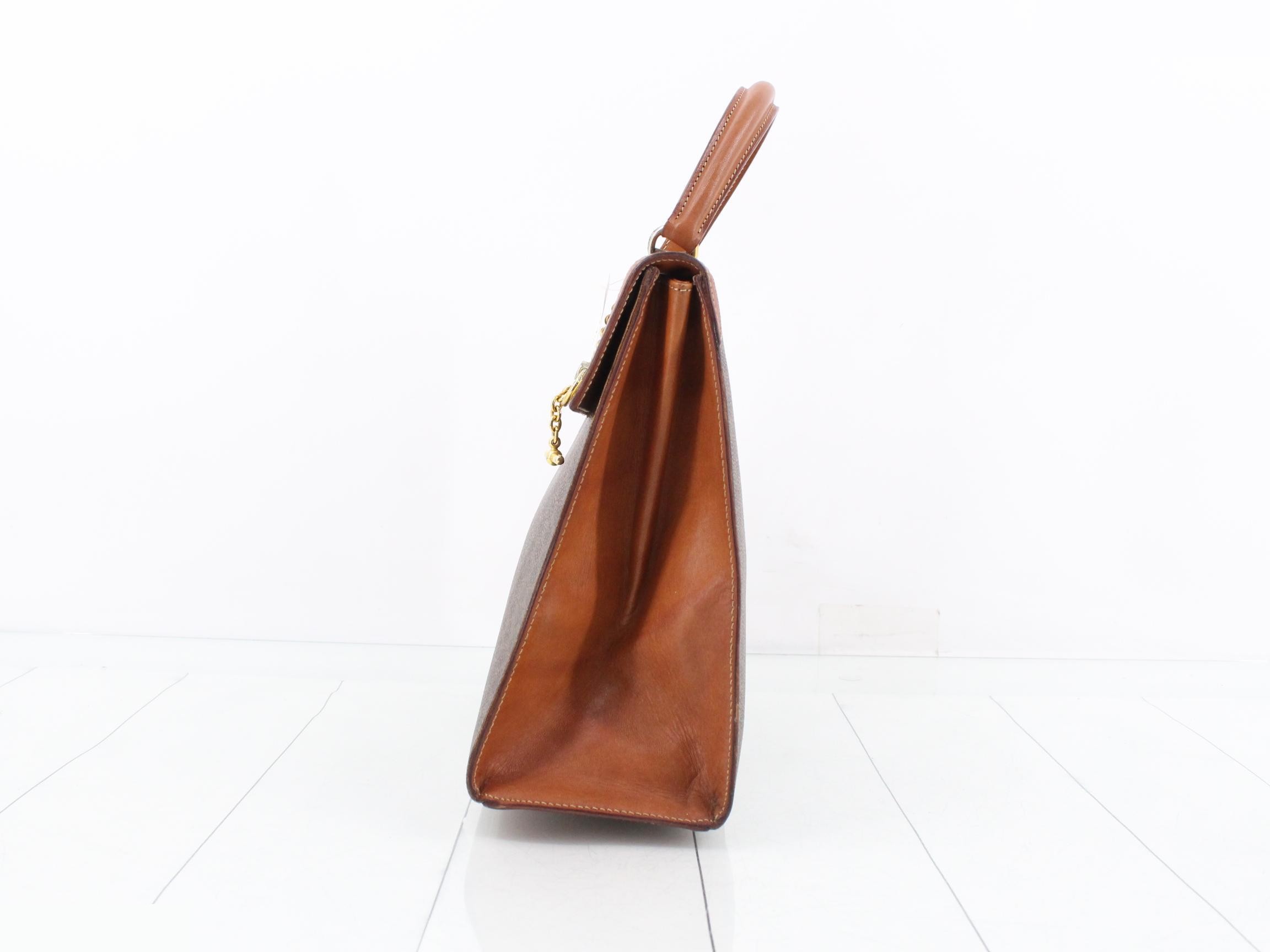 Macadam Top Handle Chain Handbag, Brown — view 3