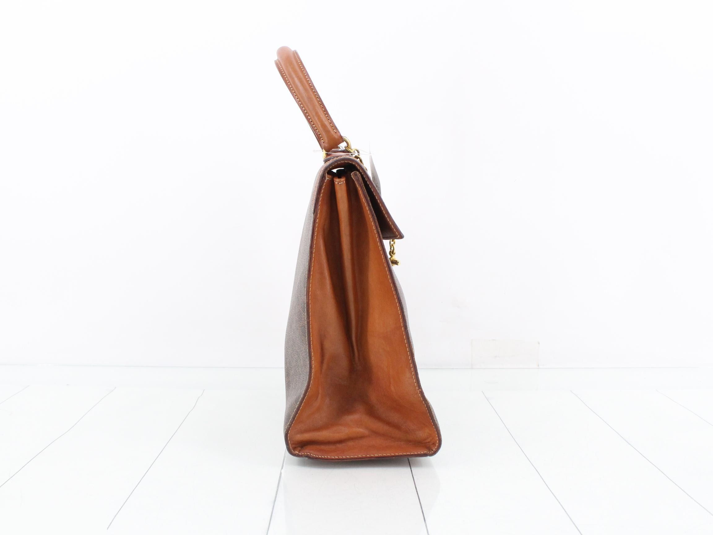 Macadam Top Handle Chain Handbag, Brown — view 4