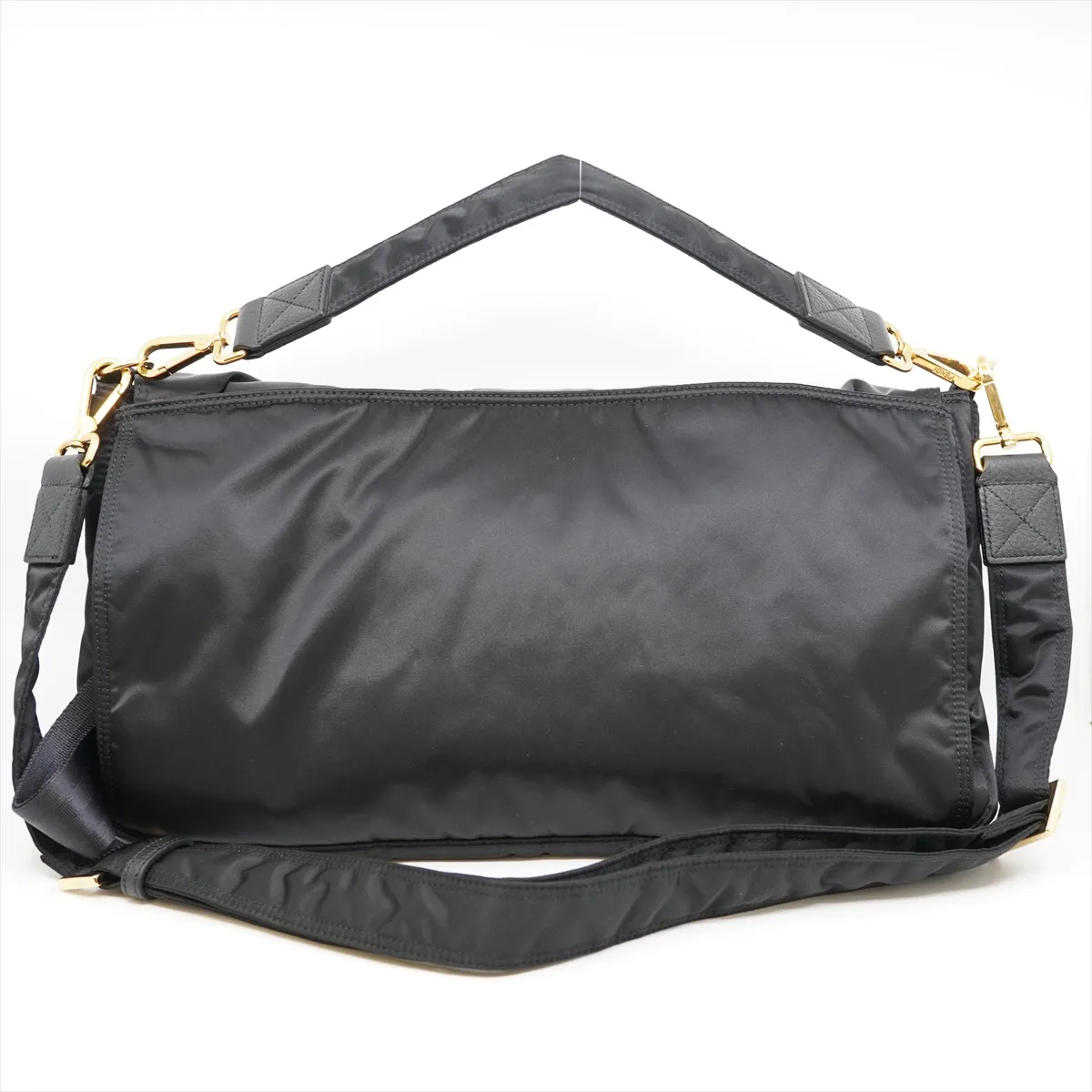 x Porter Mamma Bucket Nylon x Leather 3-Way Shoulder Bag, Black, XL, with Dust Bag and Gold Hardware — view 2