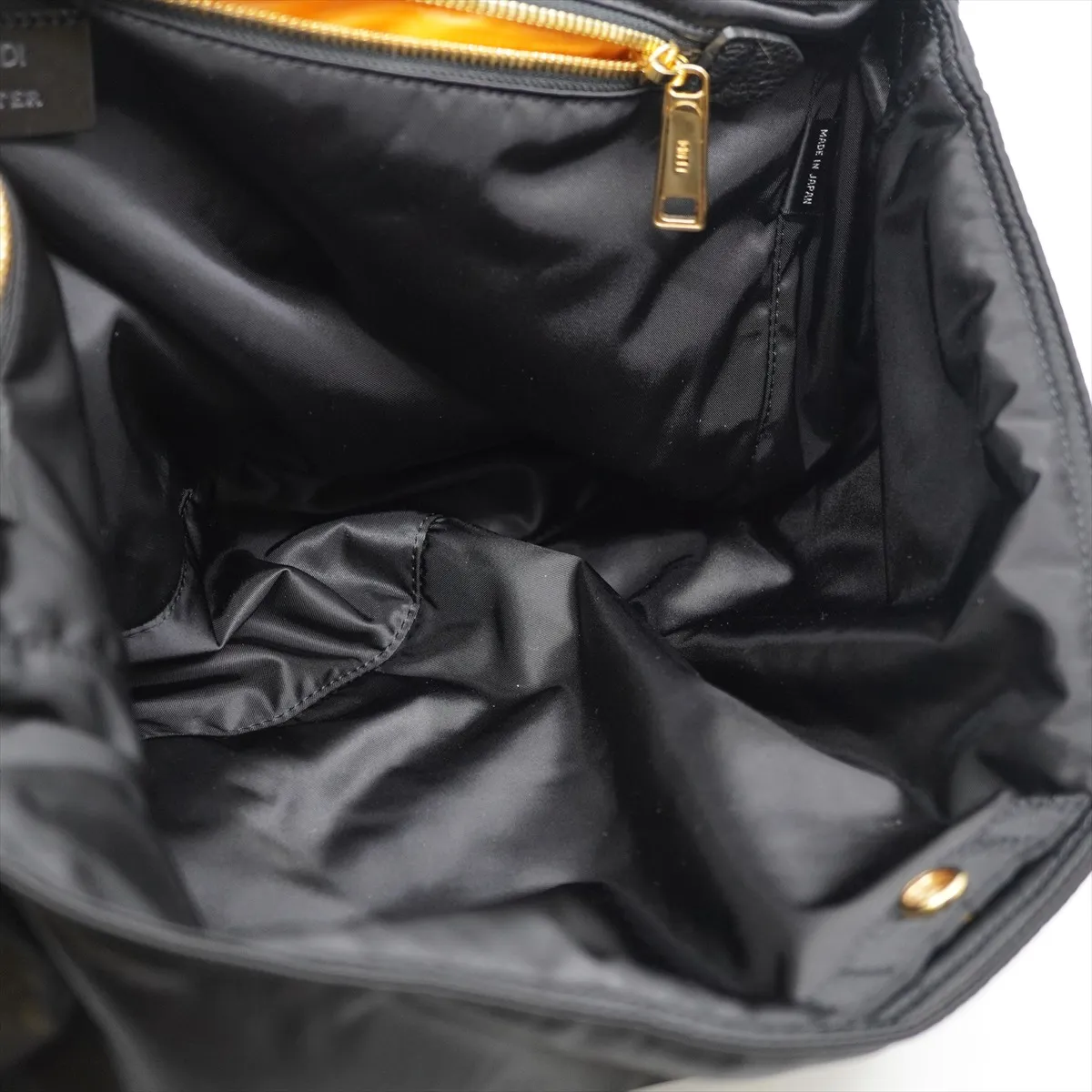 x Porter Mamma Bucket Nylon x Leather 3-Way Shoulder Bag, Black, XL, with Dust Bag and Gold Hardware — view 5