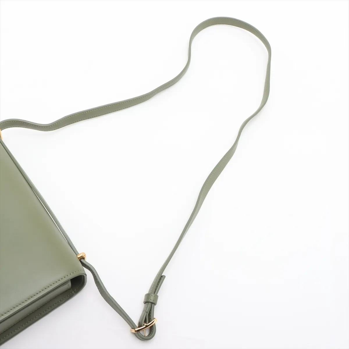Anagram Goya Leather Shoulder Bag, Green — view 5